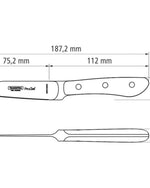 سكين خضراوات وفواكه بروشيف من ترامونتينا برازيل، مقاس 3 بوصات، بشفرة من الفولاذ المقاوم للصدأ ومقبض من البولي كربونات والألياف الزجاجية باللون الأسود