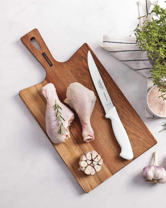 سكين تقطيع العظام ترامونتينا بريميوم 6 بوصة من الفولاذ المقاوم للصدأ بمقبض من البولي بروبيلين الأبيض