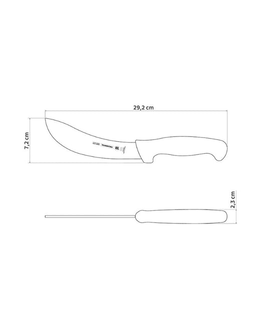 سكين ترامونتينا الاحترافية للجلد والتنظيف بشفرة من الفولاذ المقاوم للصدأ ومقبض من البولي بروبيلين الأبيض بطول 6 بوصات
