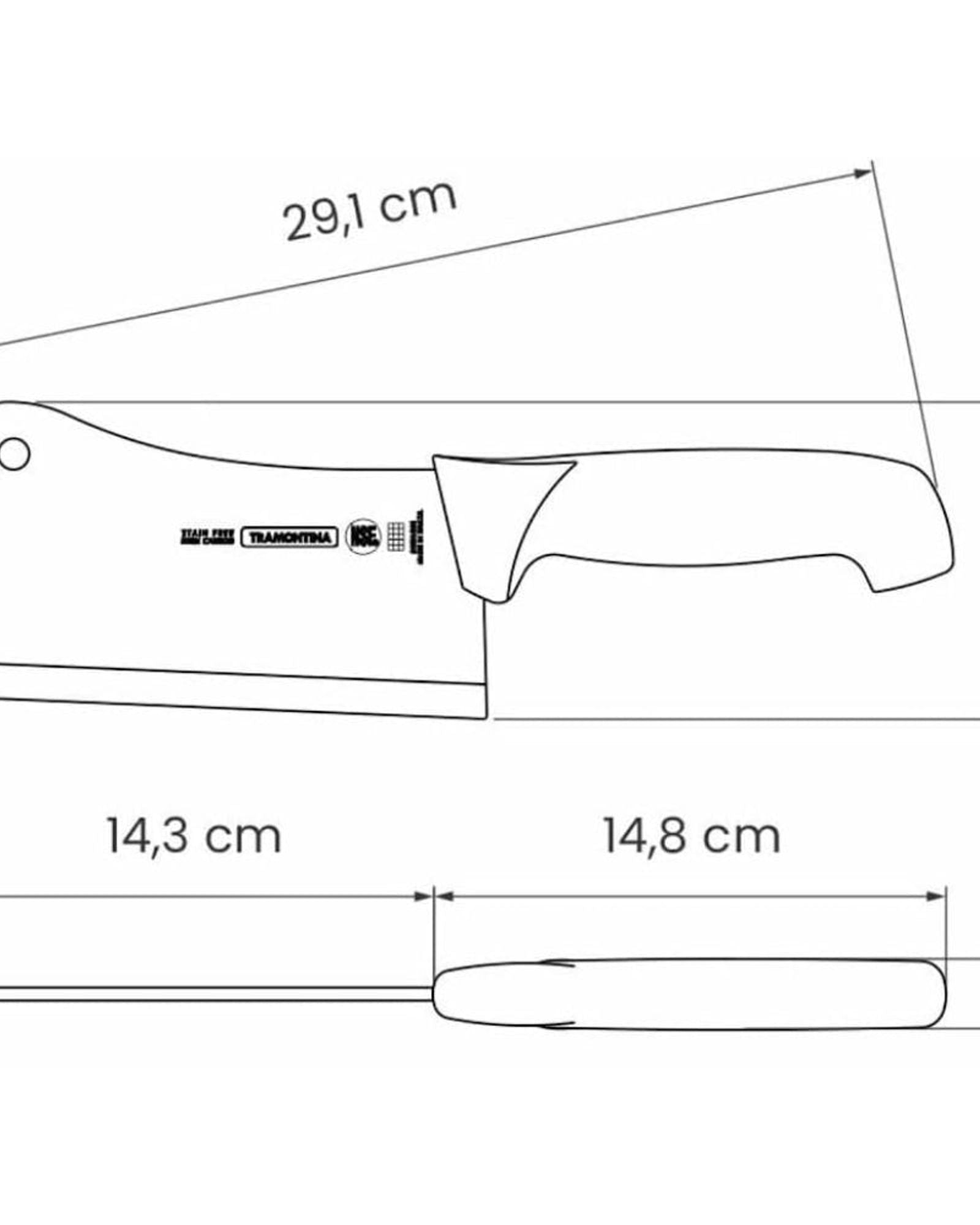 سكين ترامونتينا برازيل بروفيشنال ماستر بطول 6 بوصات مع شفرة من الفولاذ المقاوم للصدأ ومقبض أزرق من البولي بروبيلين مع حماية مضادة للميكروبات