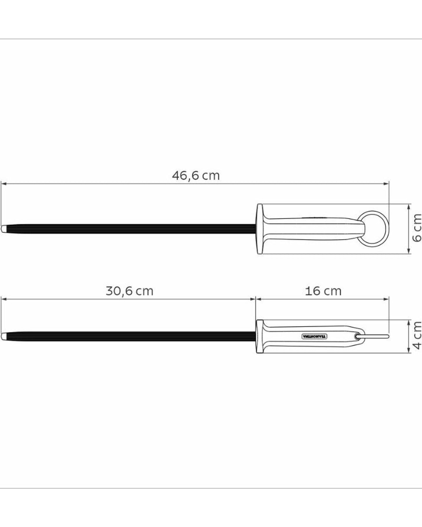 مبراة ترامونتينا الاحترافية ذات الأخدود مقاس 12 بوصة مع قضيب من الفولاذ الكربوني ومقبض أحمر من البولي بروبيلين