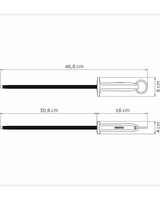 مبراة ترامونتينا الاحترافية ذات الأخدود مقاس 12 بوصة مع قضيب من الفولاذ الكربوني ومقبض أحمر من البولي بروبيلين