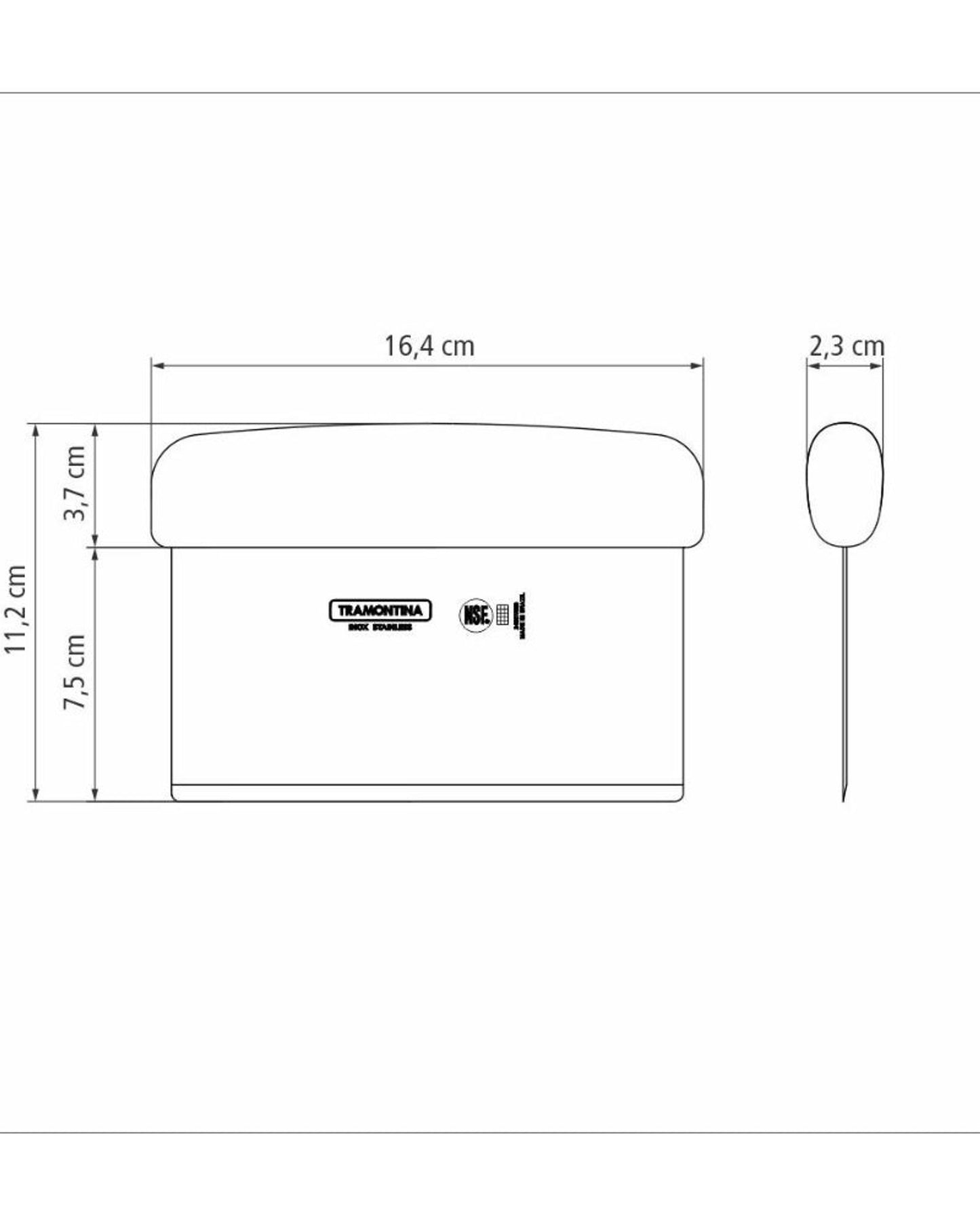 مكشطة ترامونتينا الاحترافية للطاولات بشفرة من الفولاذ المقاوم للصدأ ومقبض من البولي بروبيلين الأبيض