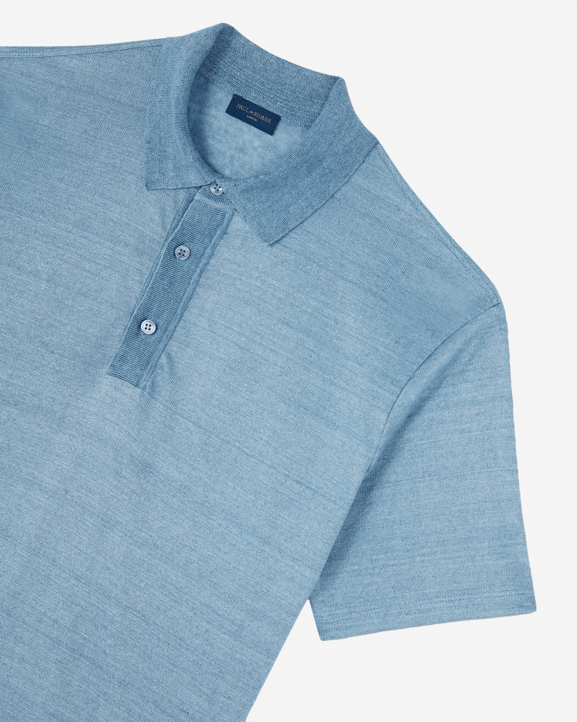 Paul & Shark Shark Tag Linen Jersey Polo Shirt