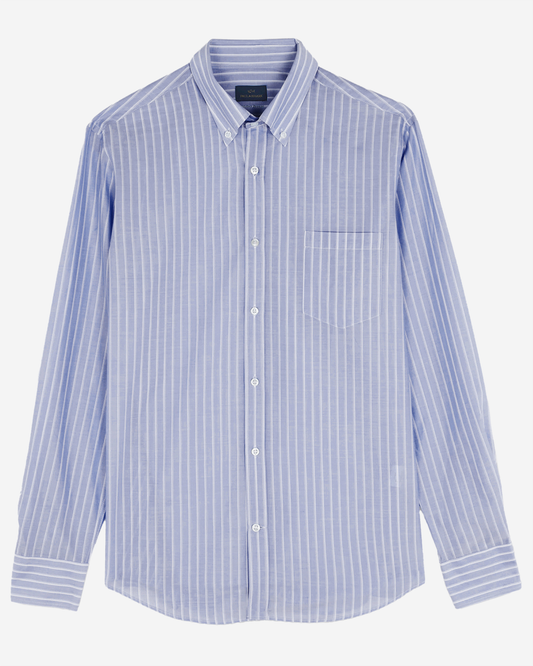 قميص Paul & Shark Cotton Summer Breeze - خطوط بيضاء على الأزرق