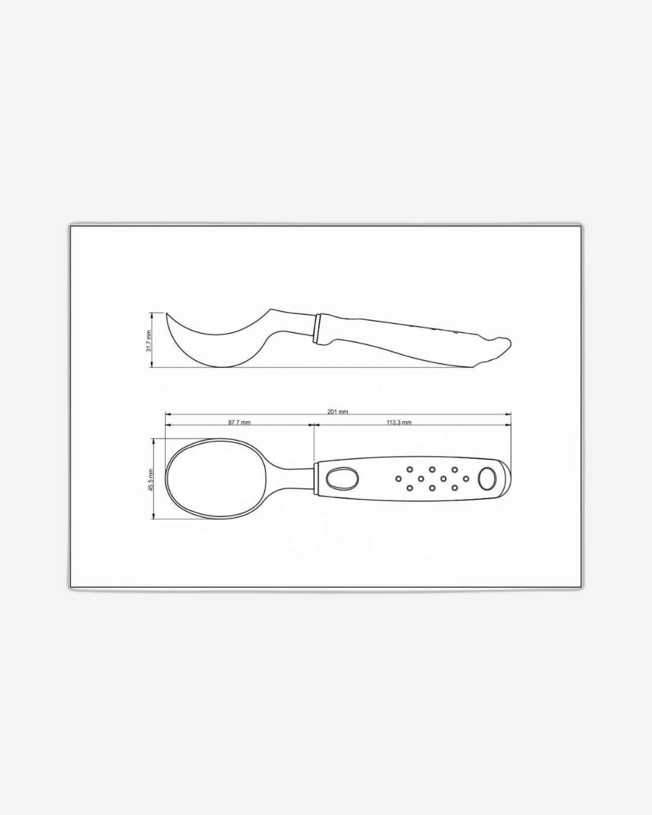 مغرفة آيس كريم ترامونتينا يوتيليتا المصنوعة من الزاماك المطلي بالكروم مع مقبض من البولي بروبيلين الأسود