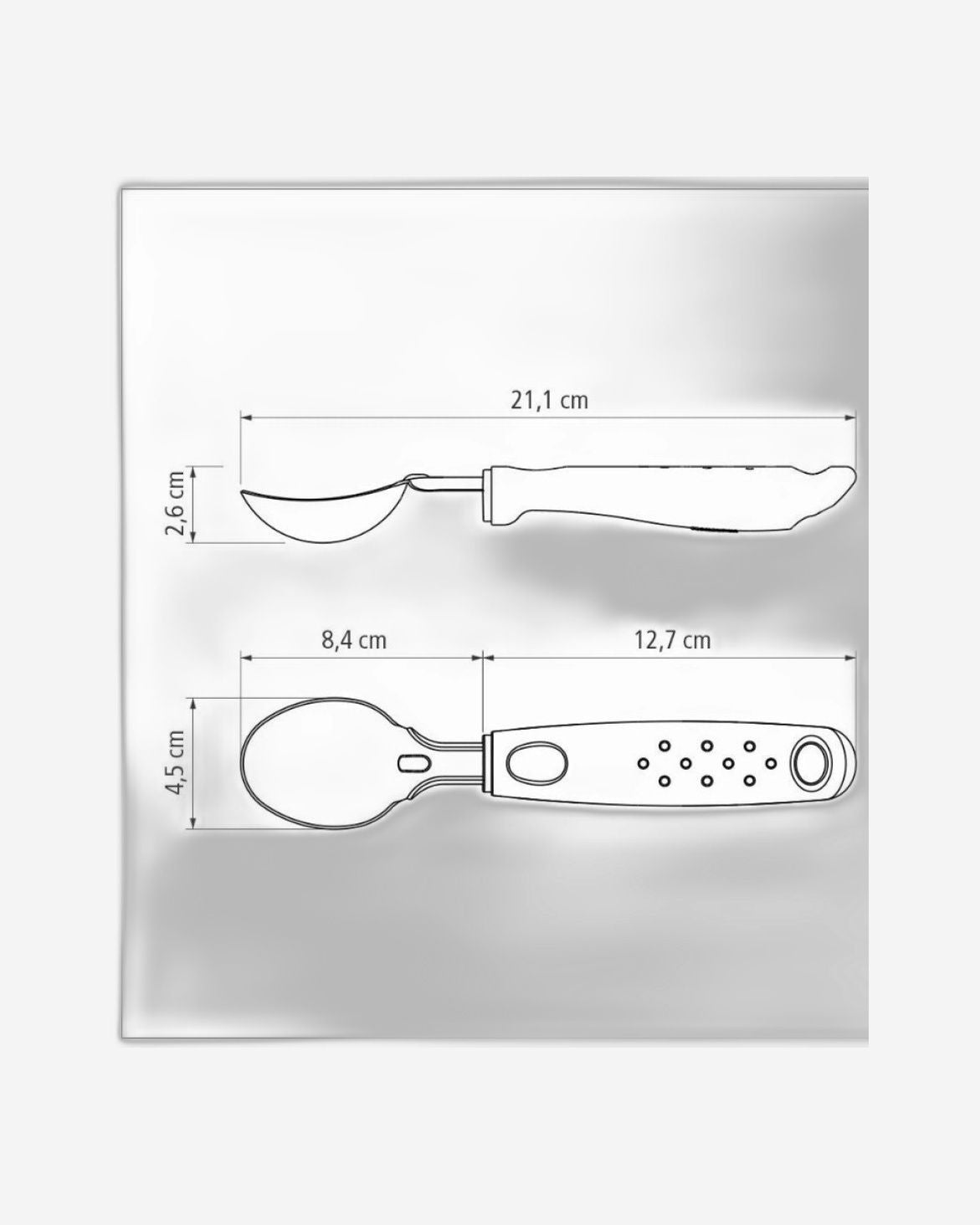 مغرفة آيس كريم ترامونتينا أوتيليتا مع وعاء من الفولاذ المقاوم للصدأ ومقابض من البولي بروبيلين الأسود