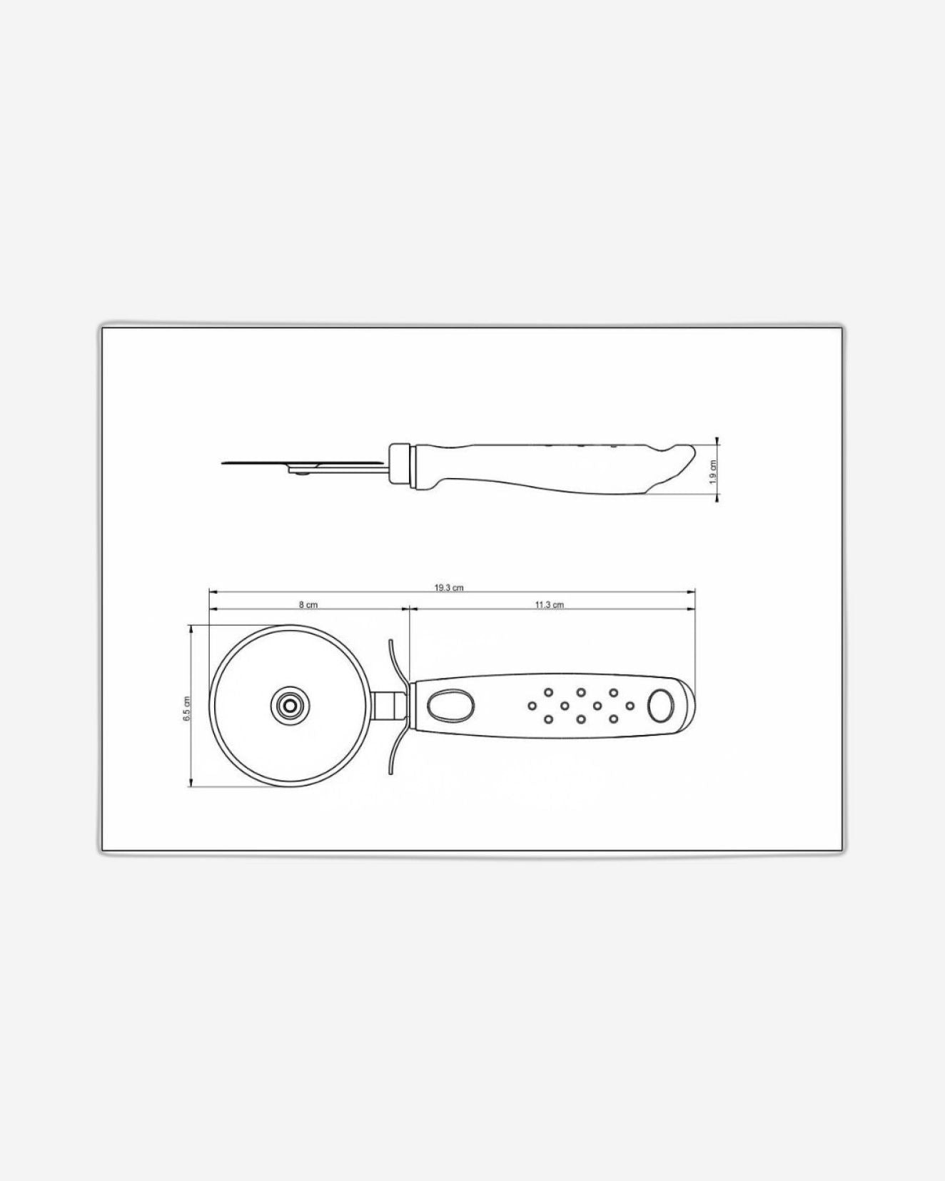 قطاعة بيتزا من الفولاذ المقاوم للصدأ من ترامونتينا يوتيليتا بمقبض من البولي بروبيلين الأسود