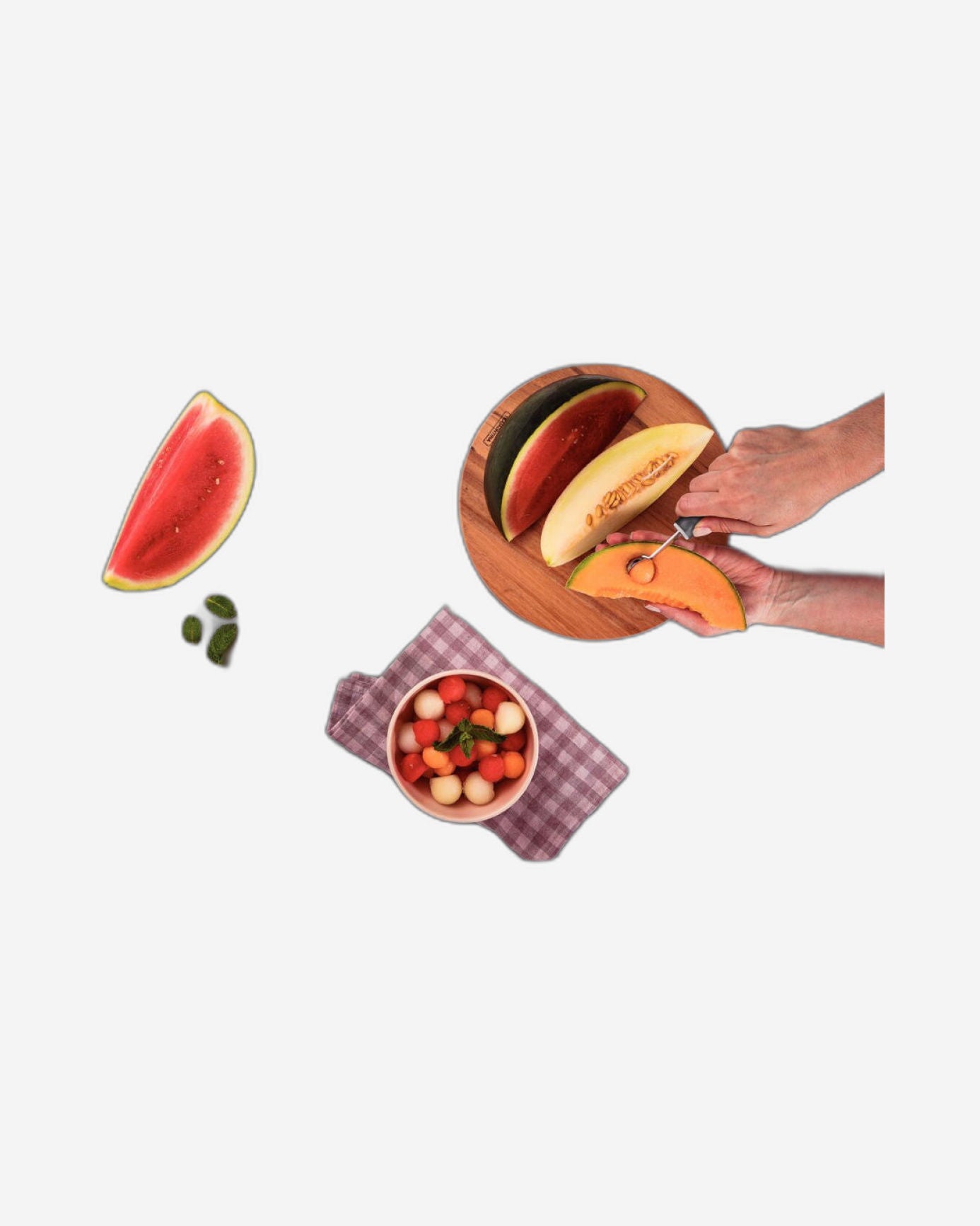 أداة تقطيع البطيخ من ترامونتينا يوتيليتا المصنوعة من الفولاذ المقاوم للصدأ بمقبض من البولي بروبيلين الأسود، 2.9 سم