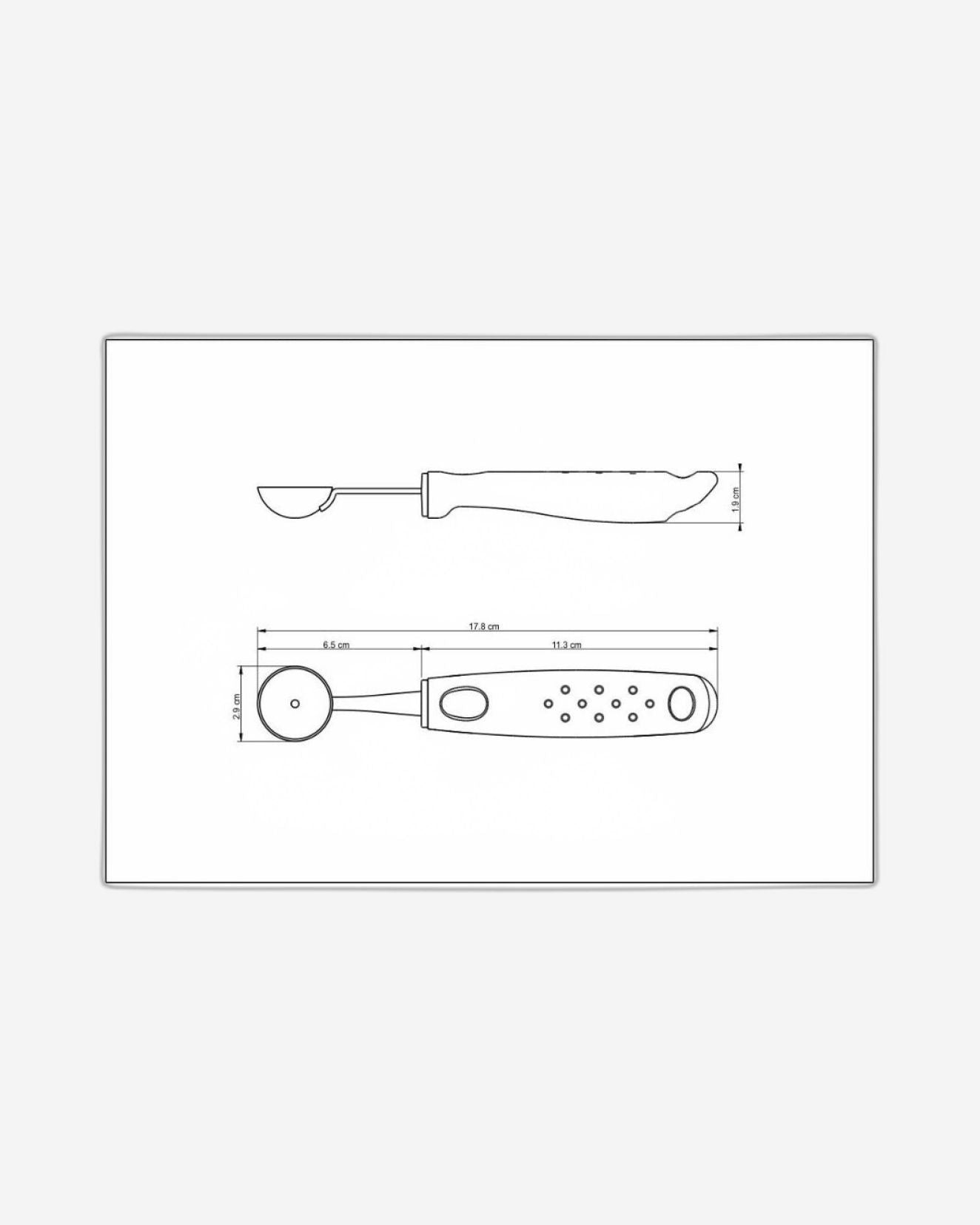 أداة تقطيع البطيخ من ترامونتينا يوتيليتا المصنوعة من الفولاذ المقاوم للصدأ بمقبض من البولي بروبيلين الأسود، 2.9 سم