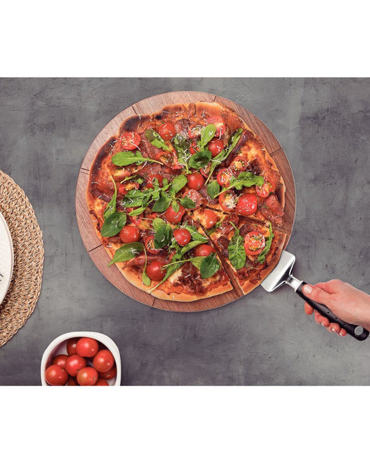 ملعقة بيتزا من الفولاذ المقاوم للصدأ من ترامونتينا يوتيليتا بمقبض من البولي بروبيلين الأسود