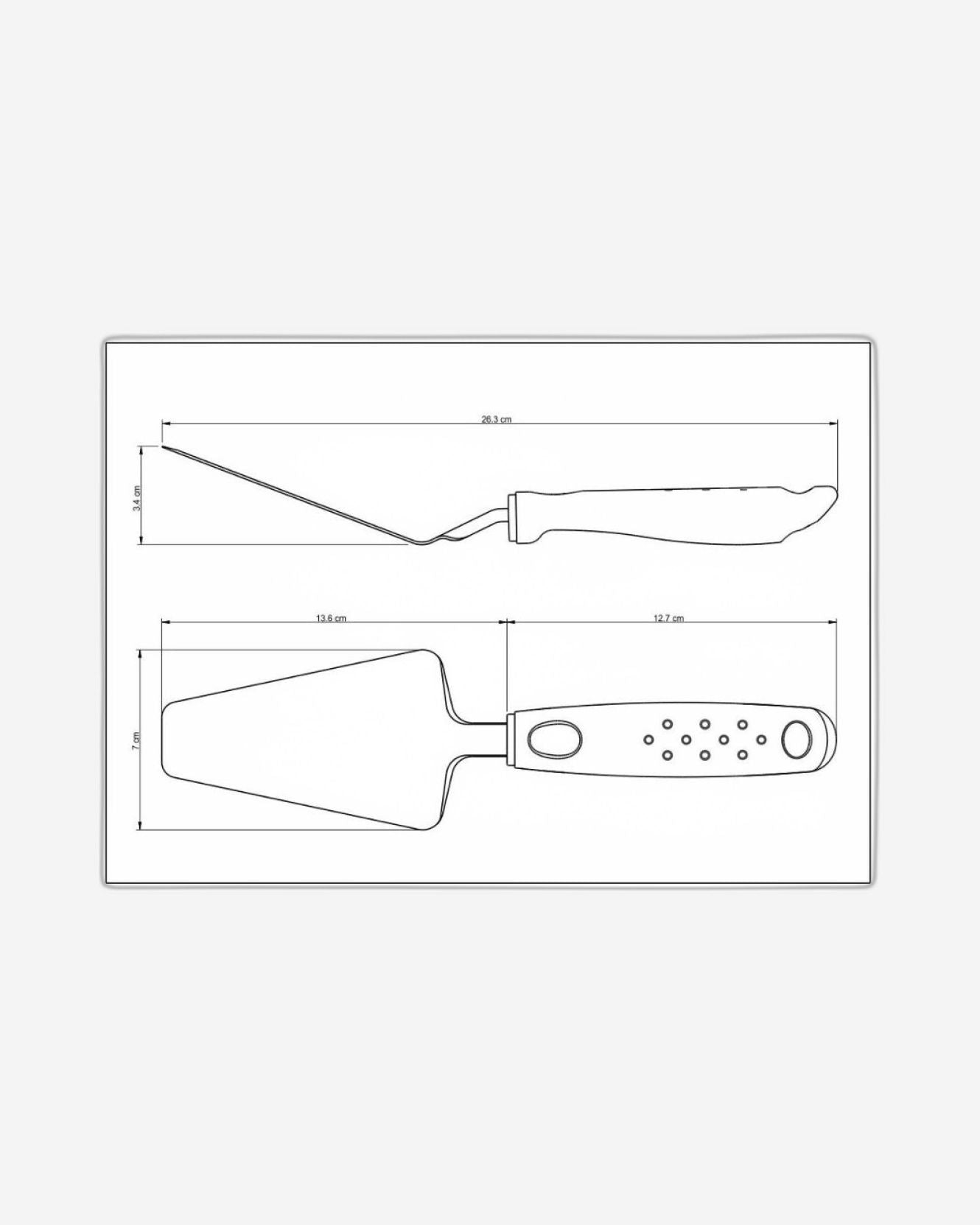 ملعقة بيتزا من الفولاذ المقاوم للصدأ من ترامونتينا يوتيليتا بمقبض من البولي بروبيلين الأسود
