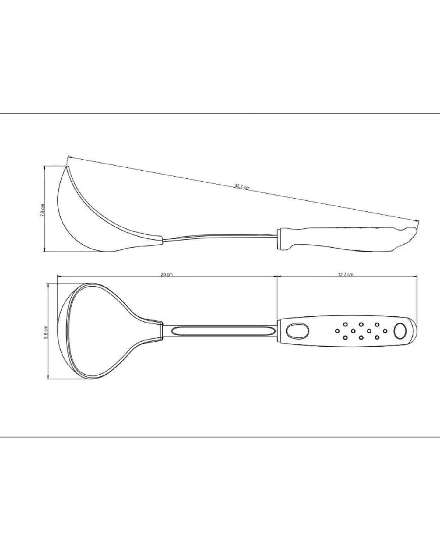 مغرفة ترامونتينا يوتيليتا المصنوعة من النايلون بمقبض من البولي بروبيلين الأسود