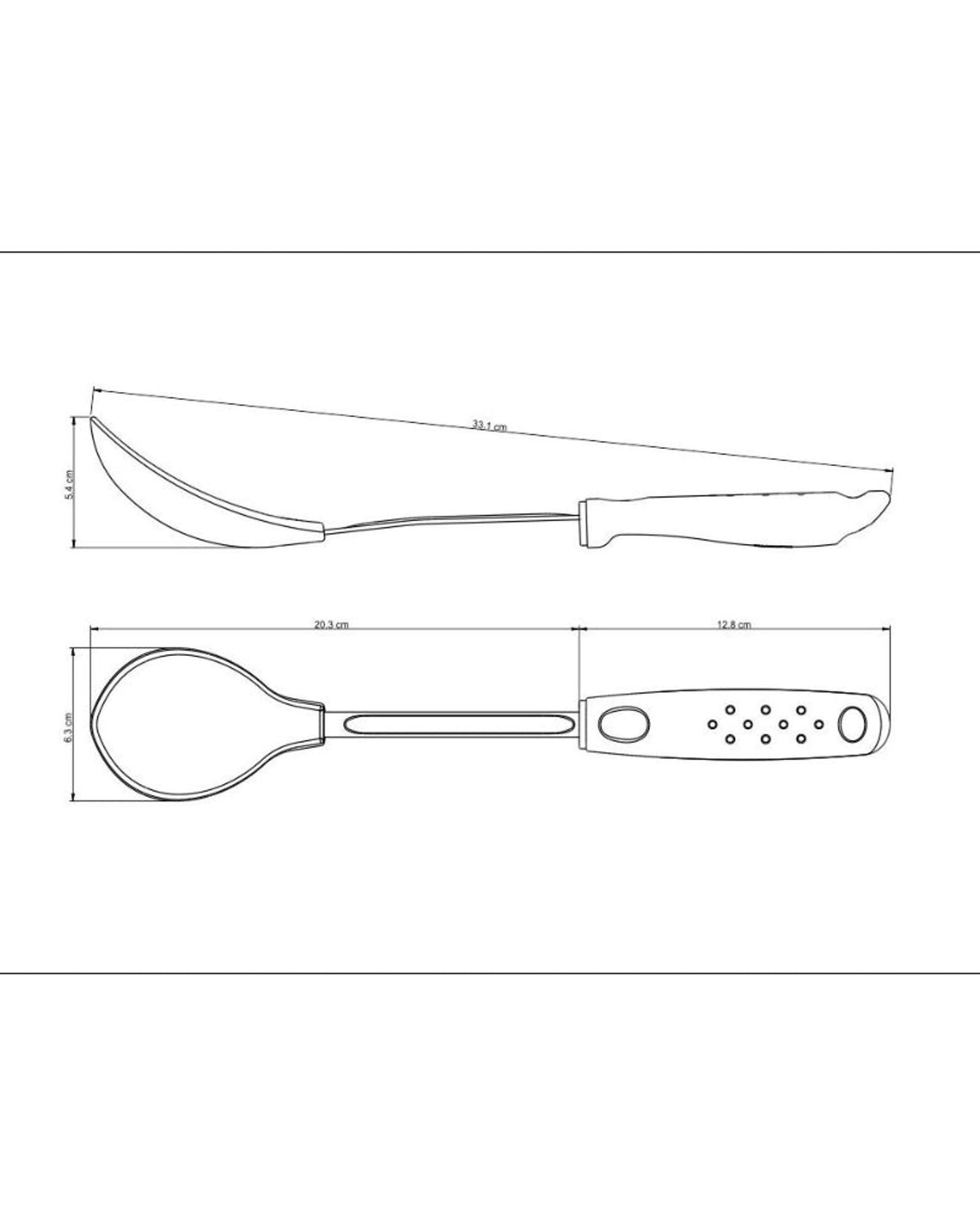 ملعقة أرز من النايلون من ترامونتينا يوتيليتا بمقبض من البولي بروبيلين الأسود