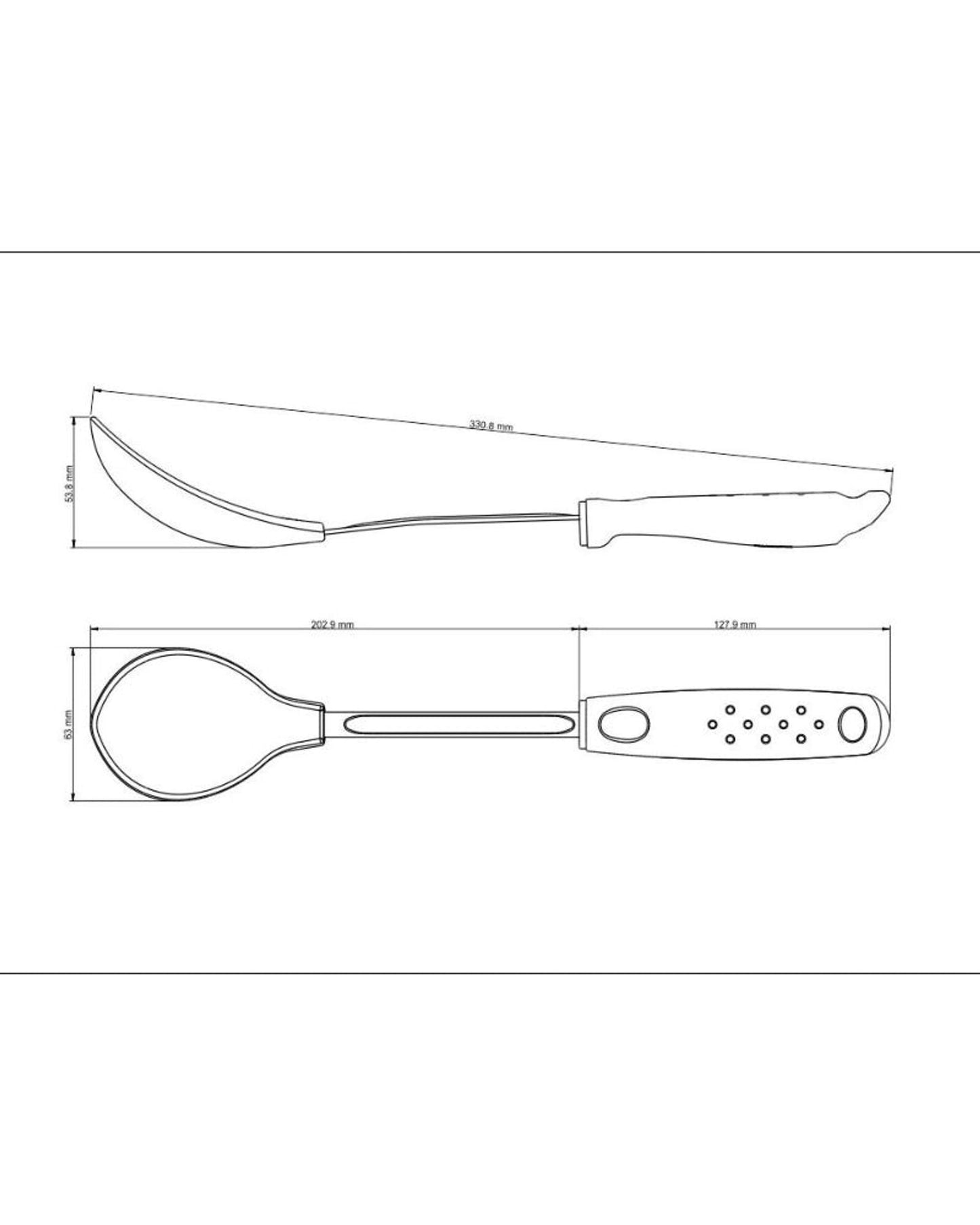 ملعقة أرز من النايلون من ترامونتينا يوتيليتا بمقبض من البولي بروبيلين الأسود