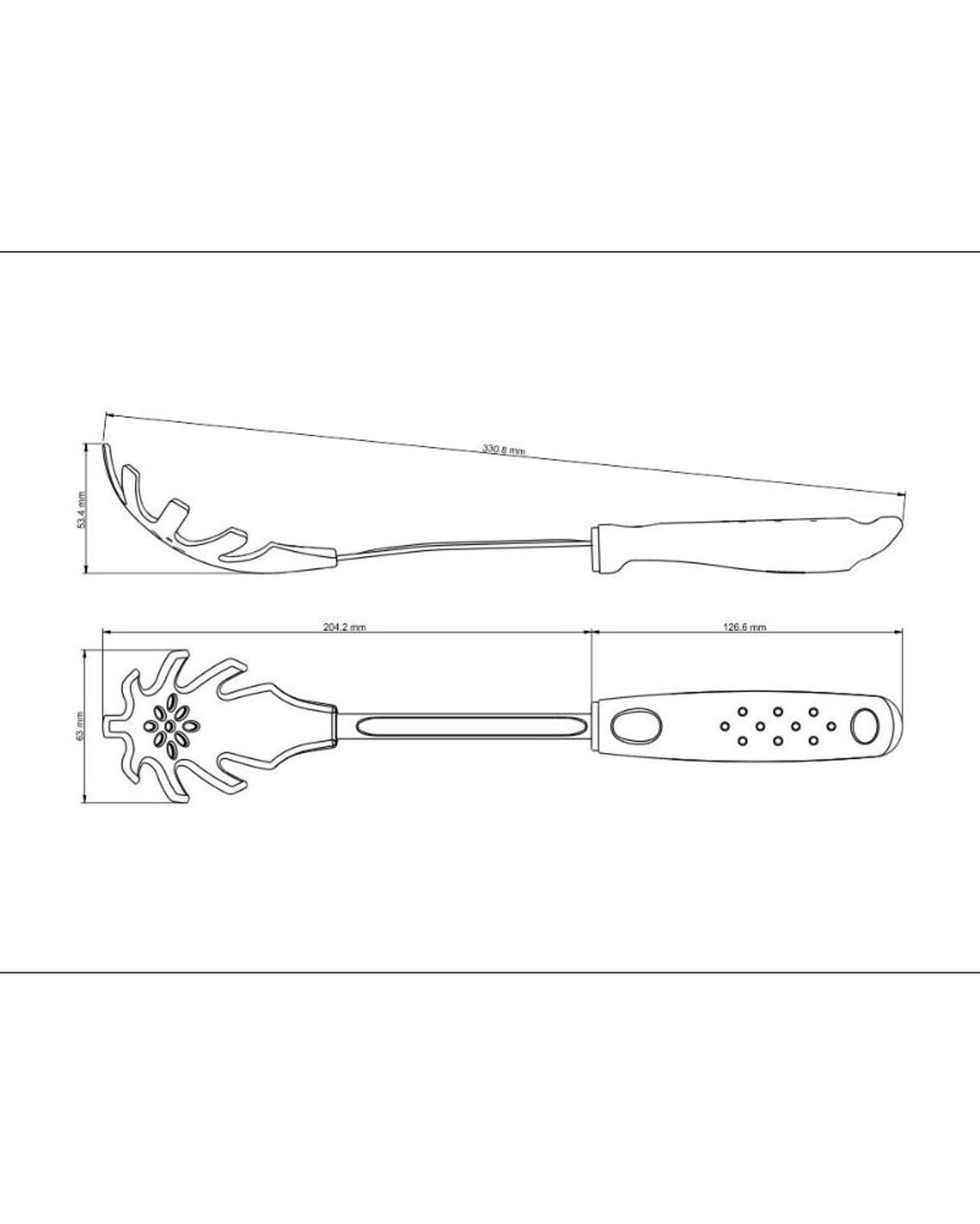 ملقط معكرونة من النايلون من ترامونتينا يوتيليتا بمقبض من البولي بروبيلين الأسود