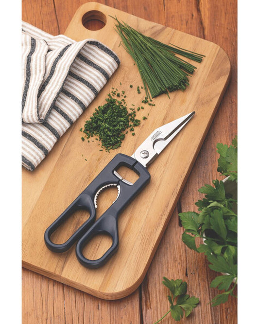 مقص نحت ترامونتينا سوبركورت بشفرات من الفولاذ المقاوم للصدأ ومقبض من البولي بروبيلين بلون العقيق الأسود، 9 بوصات