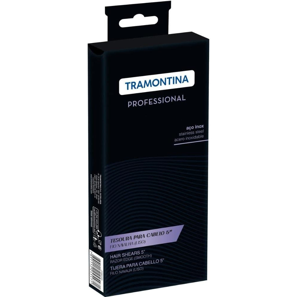 مقص شعر احترافي من ترامونتينا برازيل، مقاس 5 بوصات، مصنوع من الفولاذ المقاوم للصدأ، مع حافة حادة
