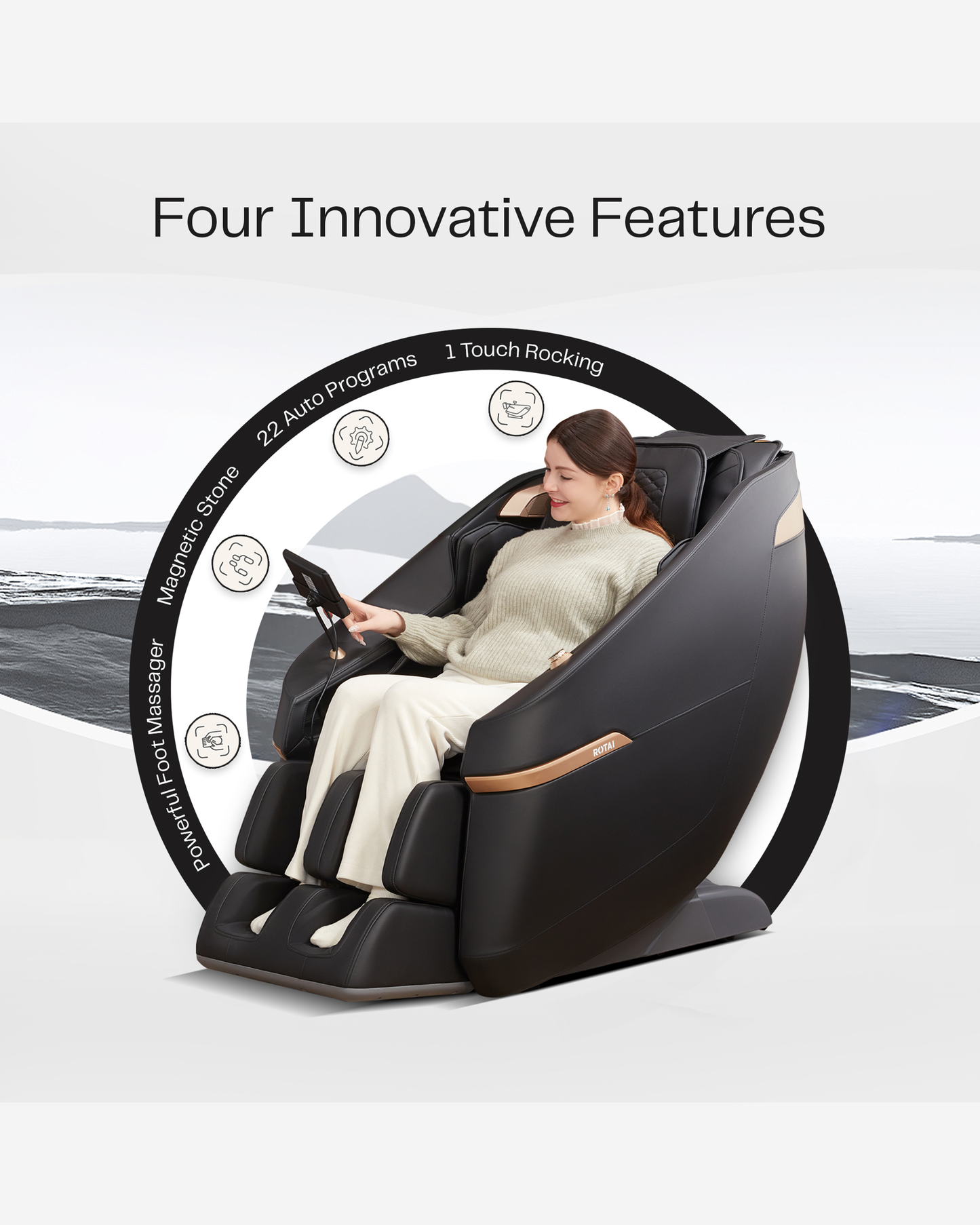 Rotai Ekanite Massage Chair Black