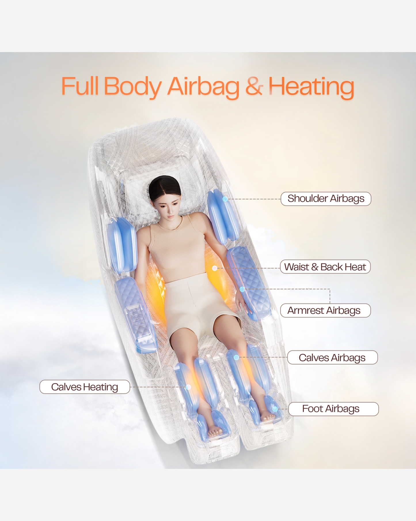 Rotai Bi-Stretch Massage Chair Orange