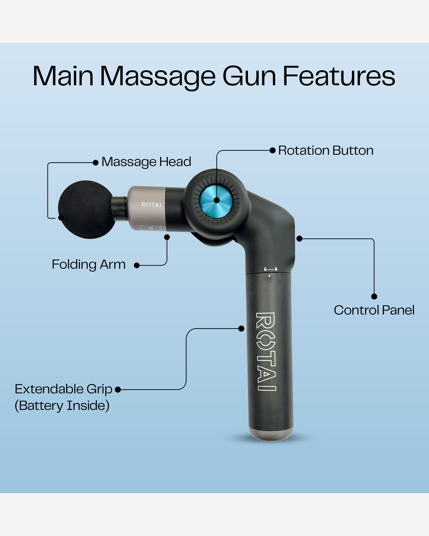 Rotai Muscle Therapy Foldable Massage Gun