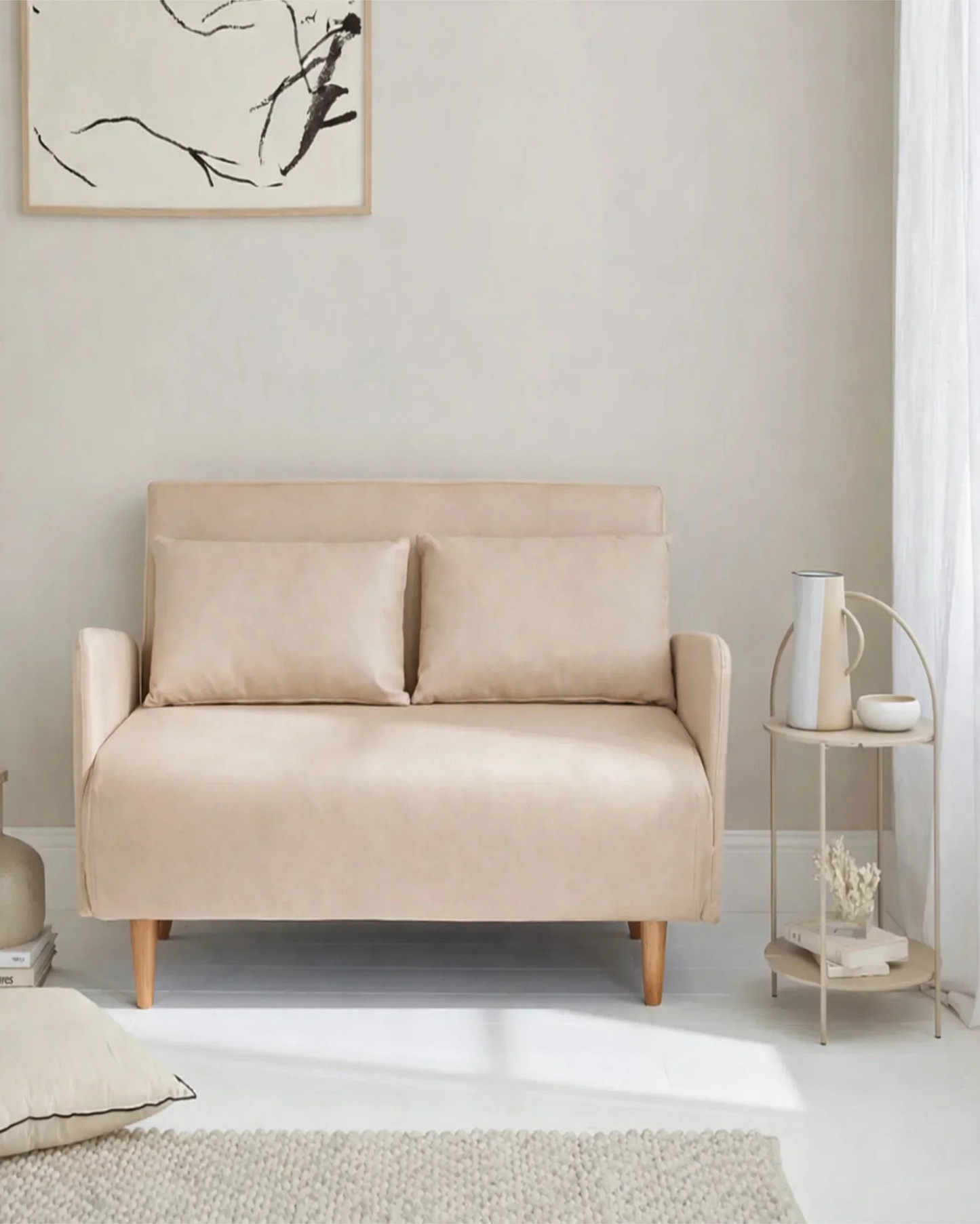 ROTAI Palazzo Convertible Sofa Bed Beige