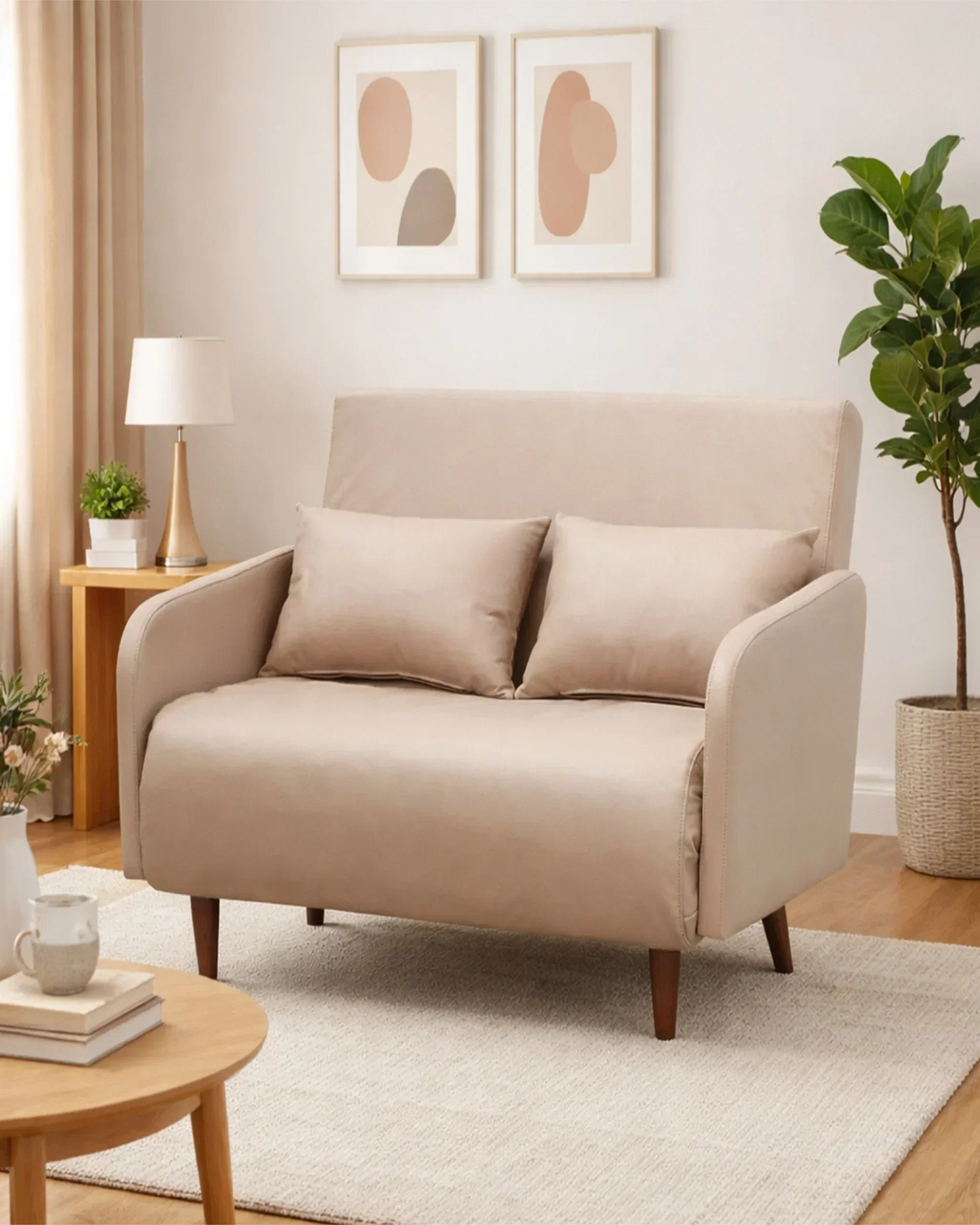 Rotai Palazzo Convertible Sofa Bed Beige
