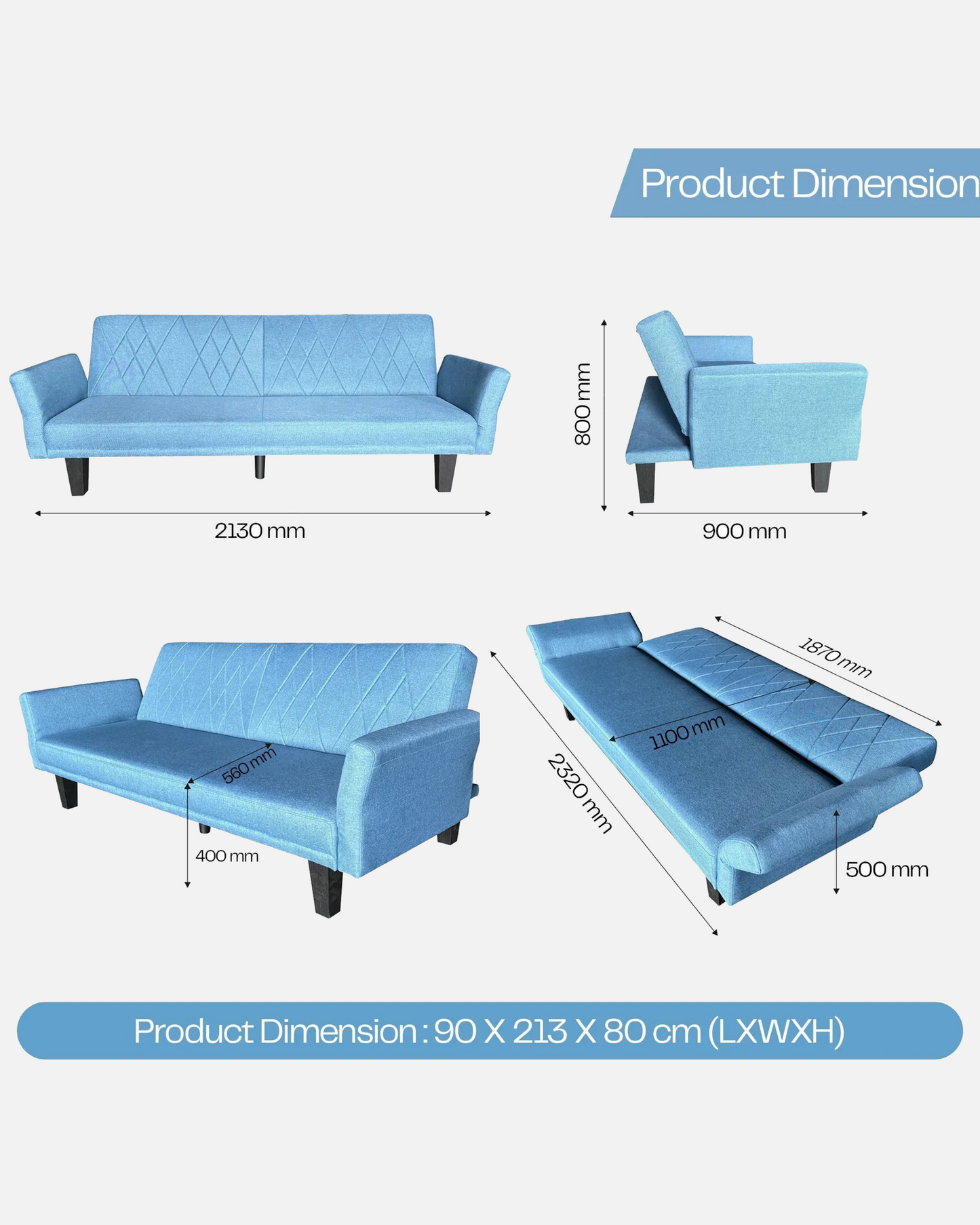 Rotai Zayana Convertible Sofa Bed