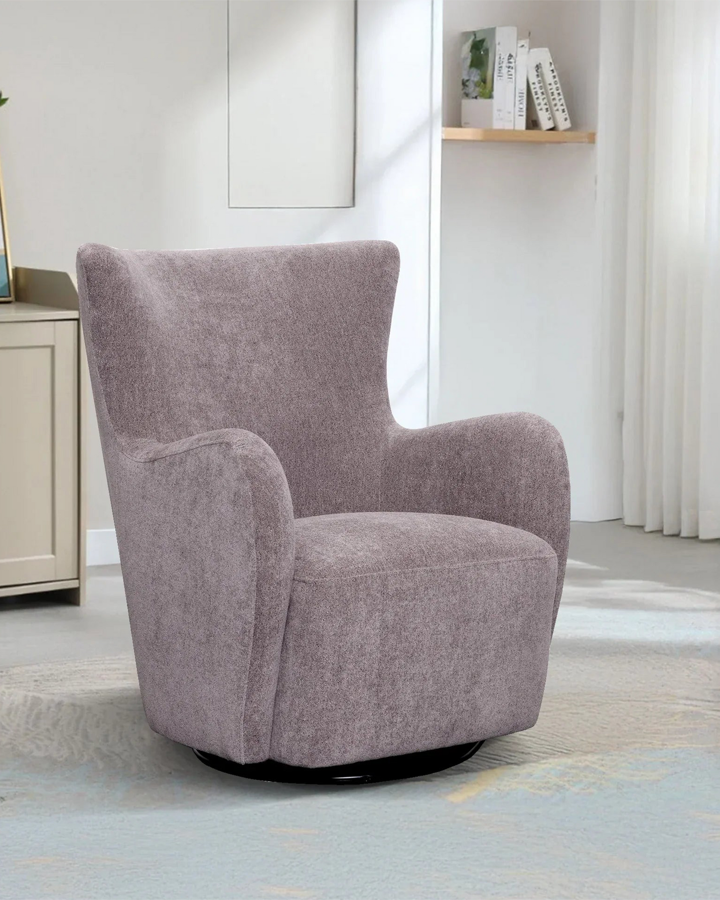 ROTAI George Swivel Glider Chair Pewter