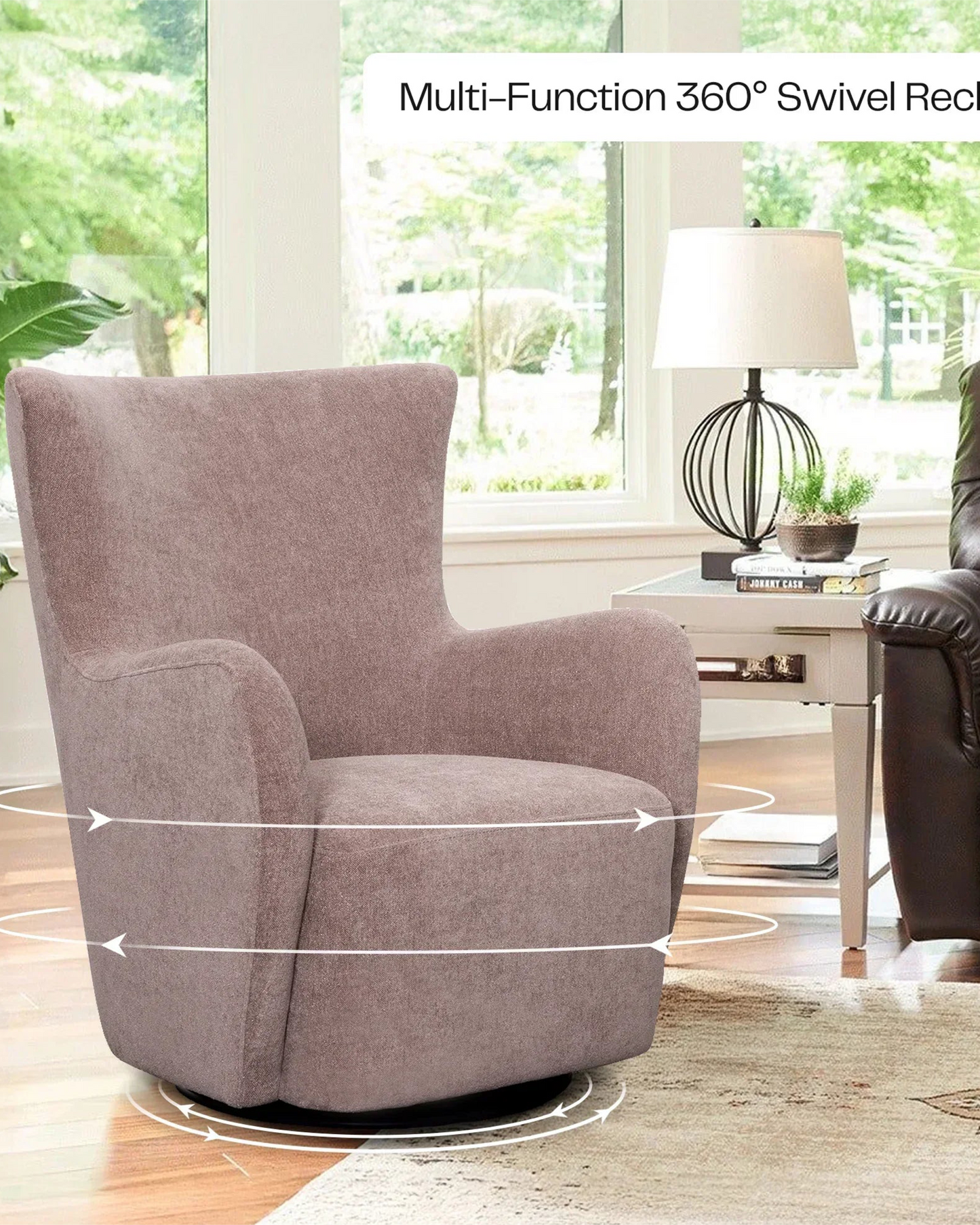 Rotai George Swivel Glider Chair Ash