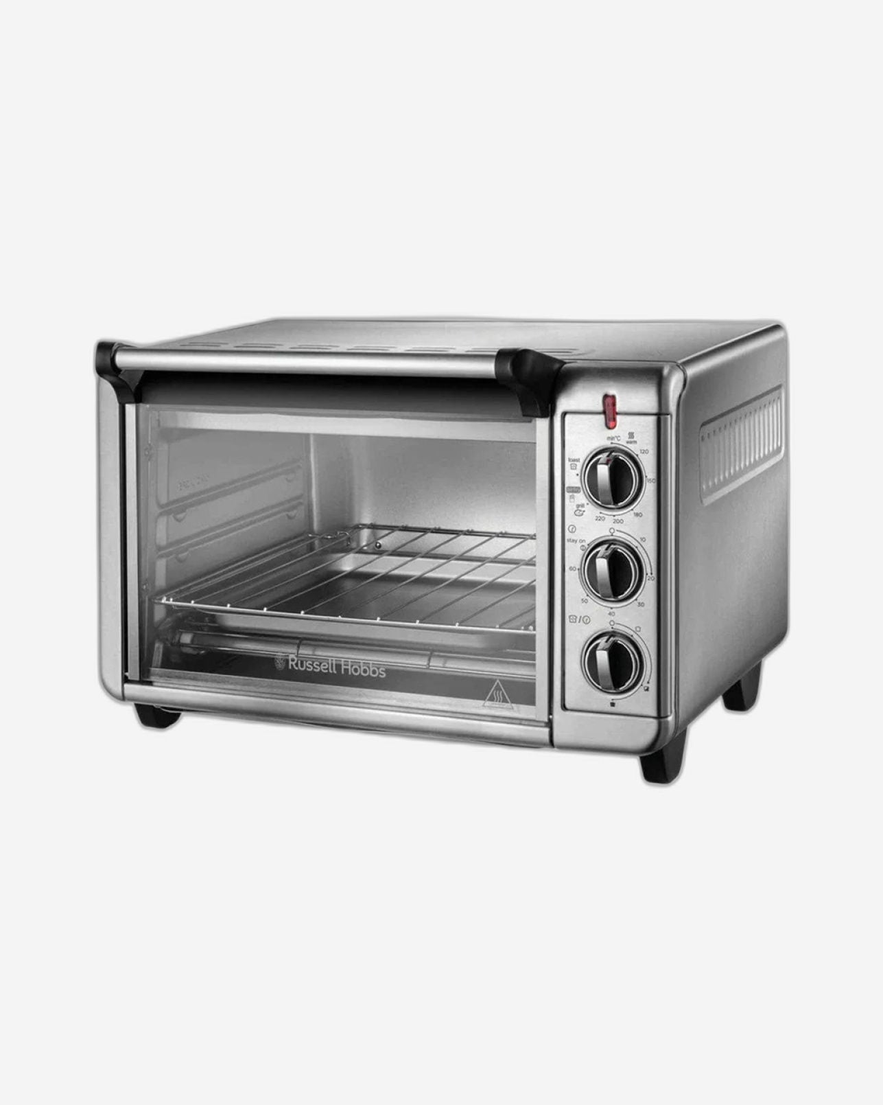 فرن قلاية هوائية صغير من راسل هوبز إكسبريس - سعة 12.6 لتر، 1500 واط، 5 وظائف، فرن حراري، شواية ومقلاة هوائية، ستانلس ستيل - (26095) فضي - ضمان لمدة عام