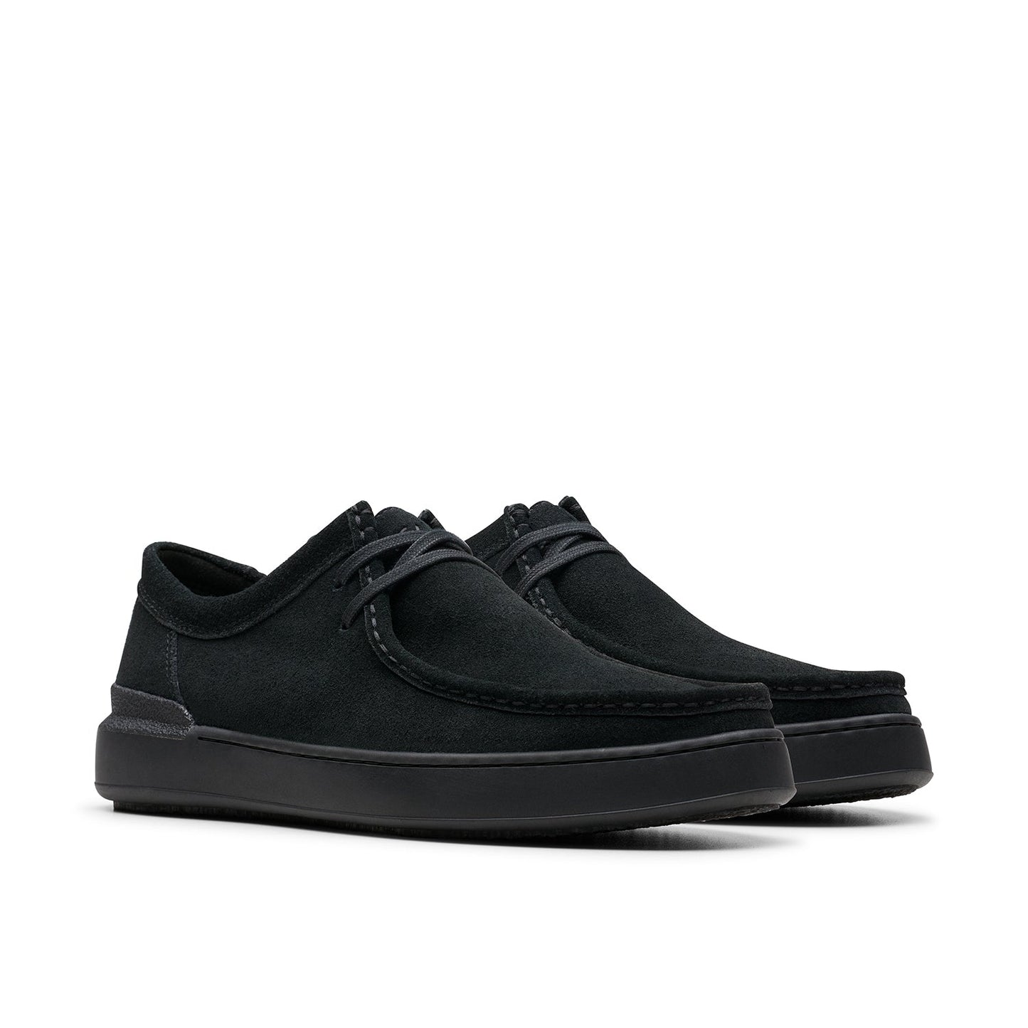 Clarks حذاء Courtlite Seam للرجال من الجلد السويدي الأسود (مقاس عادي)