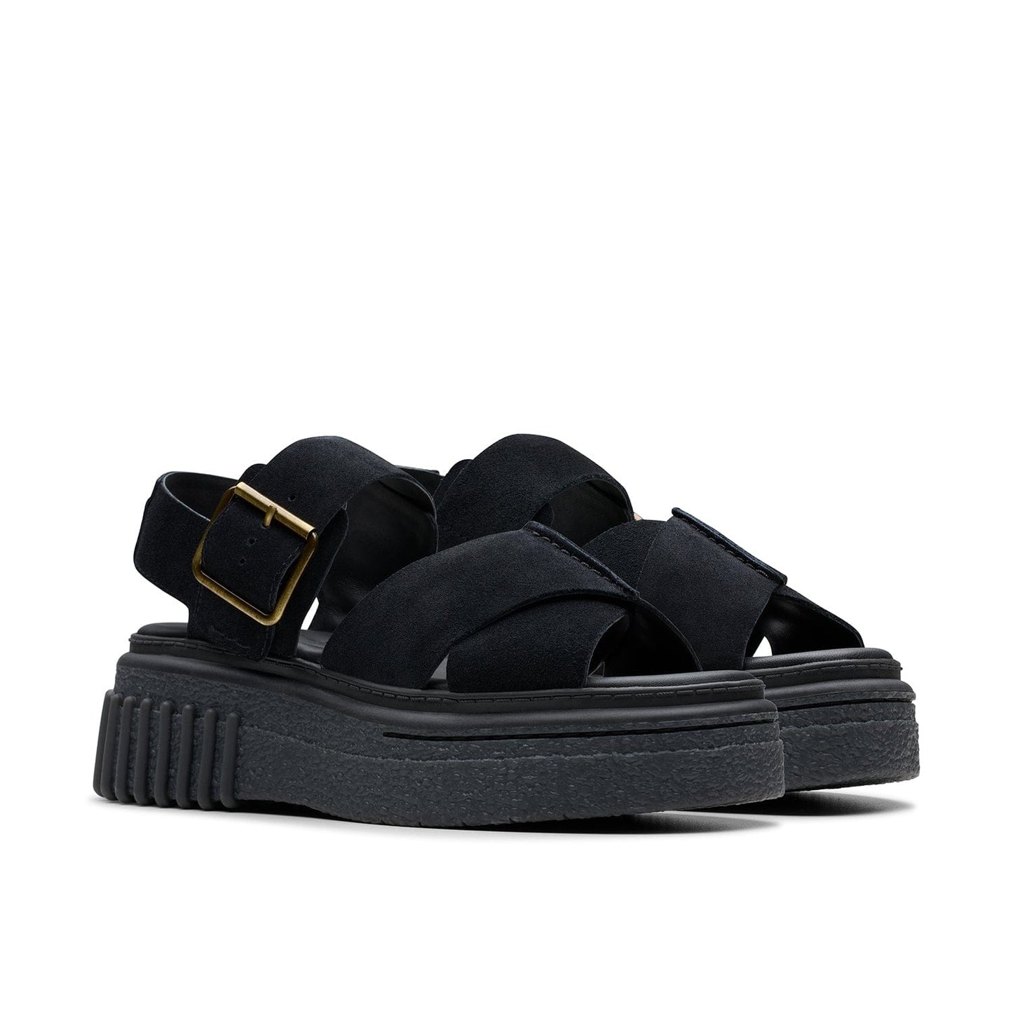 Clarks حذاء إيفامار ويش نسائي من الشمواه الأسود (قياس عادي)