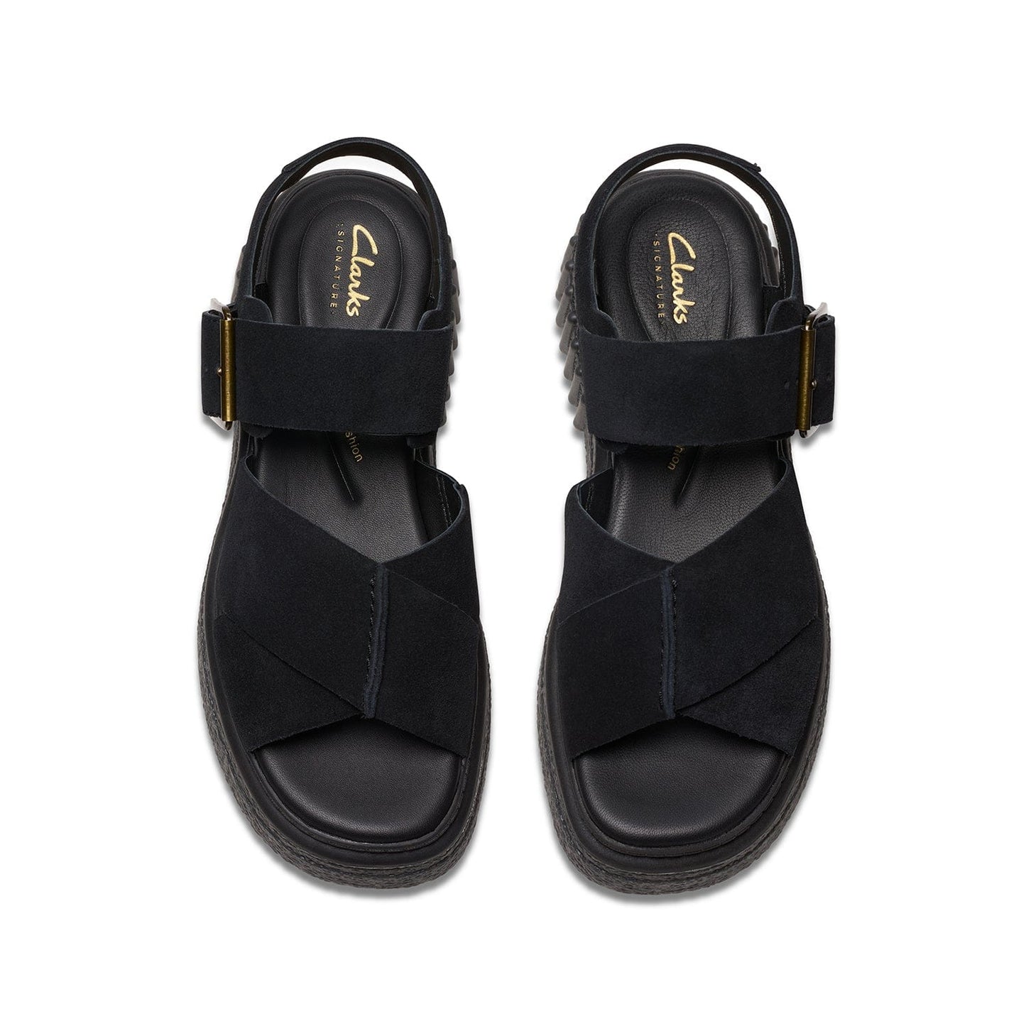Clarks حذاء إيفامار ويش نسائي من الشمواه الأسود (قياس عادي)