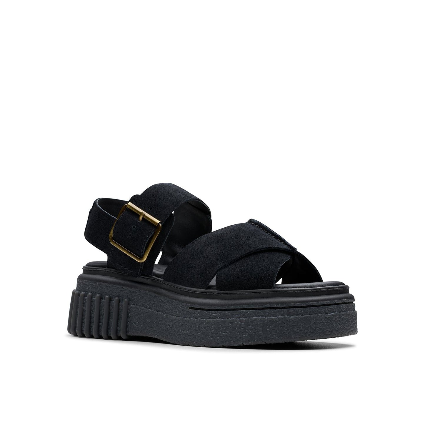 Clarks حذاء إيفامار ويش نسائي من الشمواه الأسود (قياس عادي)