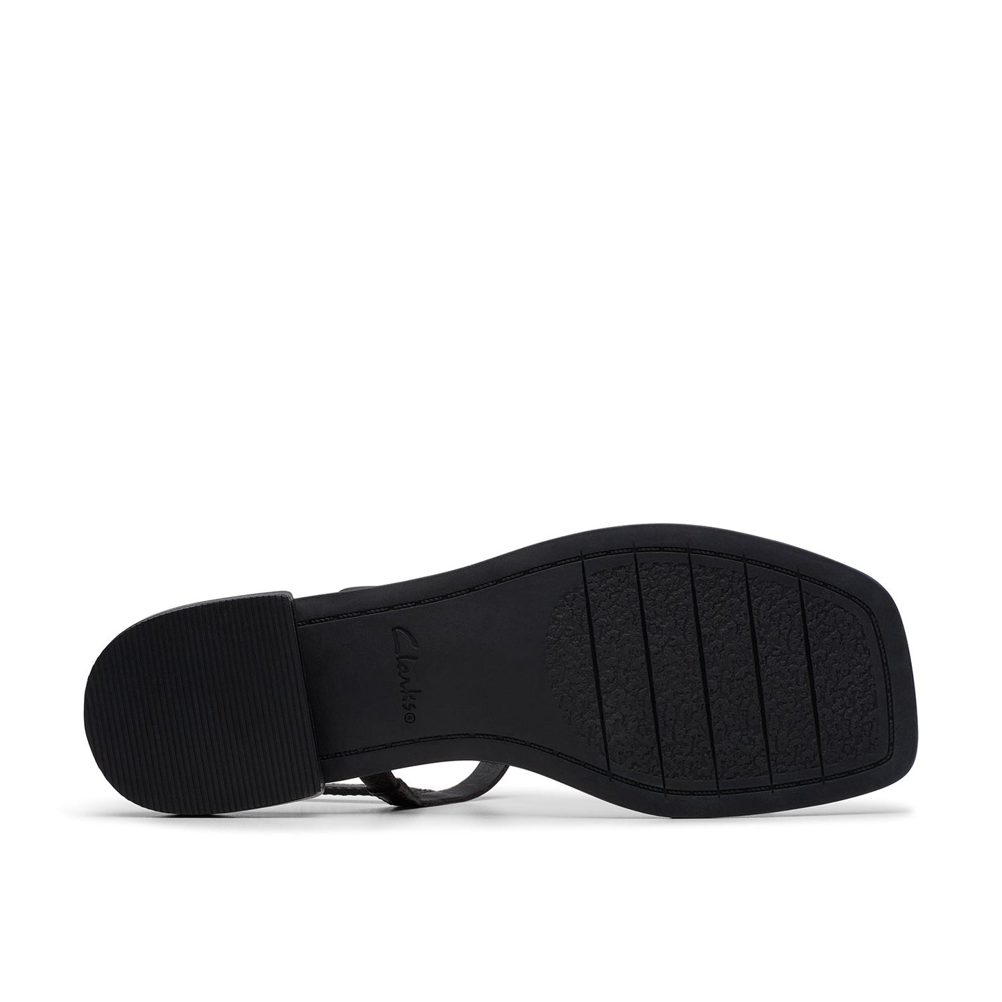 Clarks حذاء أرياني بمقاس عادي (عرض عادي) من الجلد الأسود للنساء