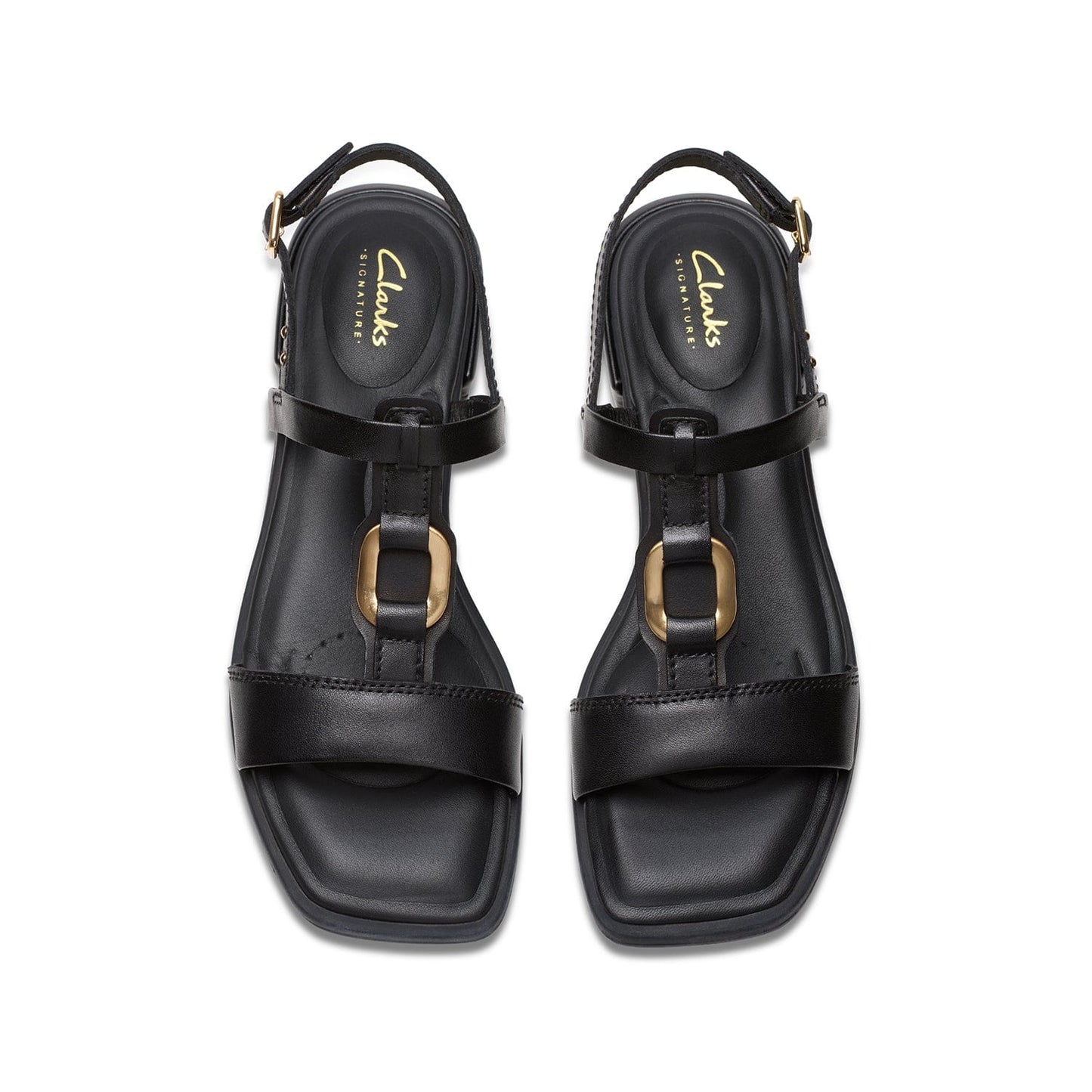 Clarks حذاء أرياني بمقاس عادي (عرض عادي) من الجلد الأسود للنساء
