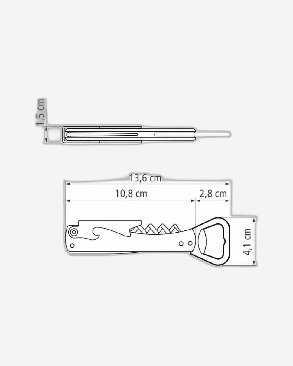 فتاحة زجاجات ترامونتينا هارمونيزا مع مفتاح فلين وسكين جيب بشفرات من الفولاذ المقاوم للصدأ وهيكل من مادة ABS سوداء