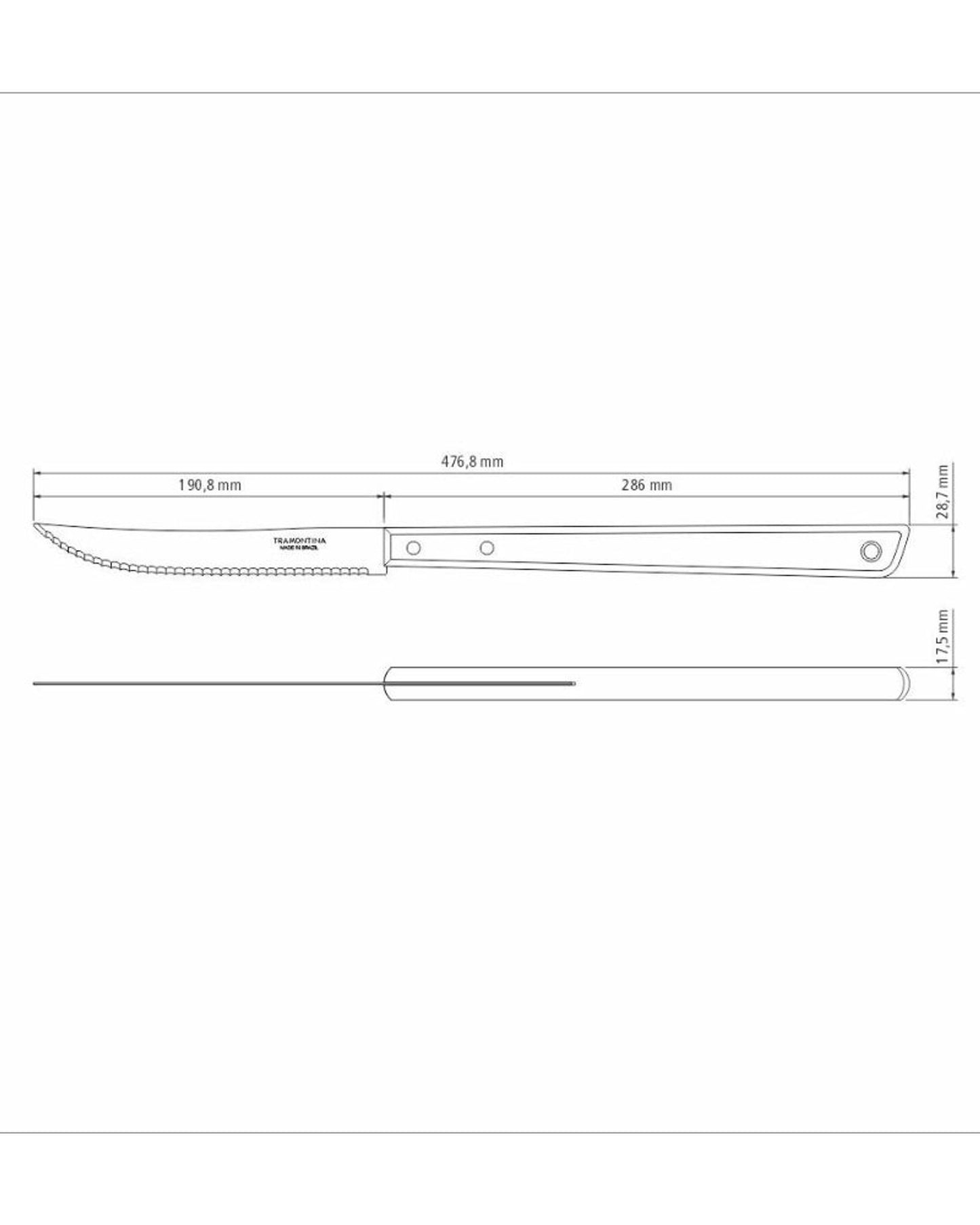 سكين نحت ترامونتينا بشفرة من الفولاذ المقاوم للصدأ ومقبض خشبي 8 بوصات