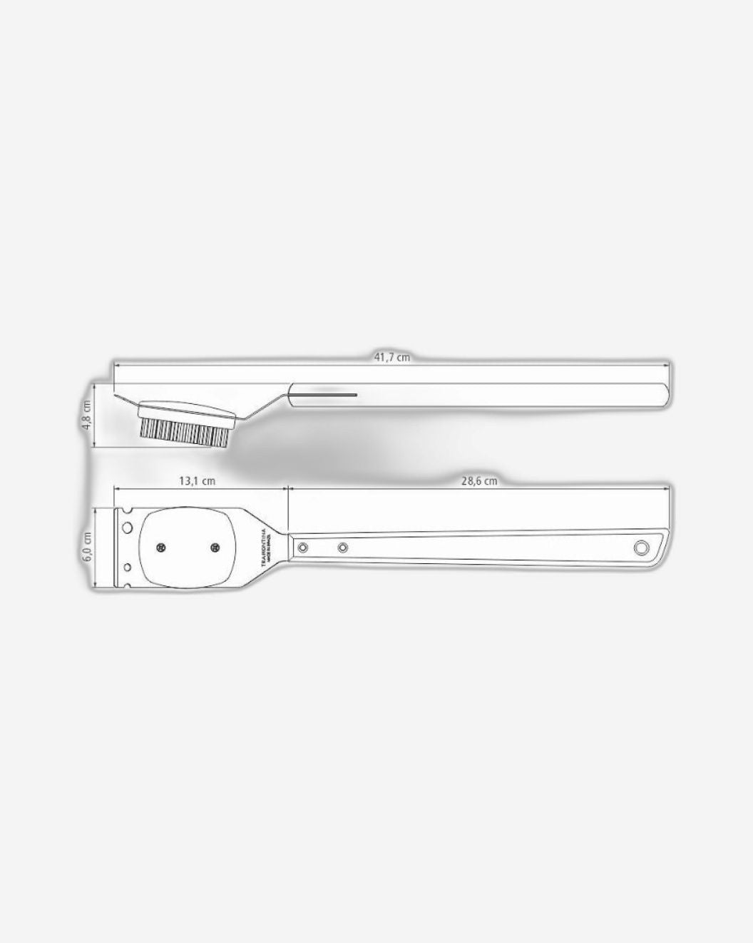 فرشاة شواء من الفولاذ المقاوم للصدأ من ترامونتينا تشوراسكو بمقبض خشبي مقاس 41.7 سم