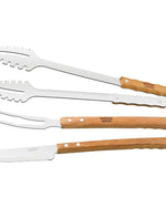 Tramontina Brazil  Churrasco 3-Pieces Stainless Steel Barbecue Utensil Set with Wood Handles
