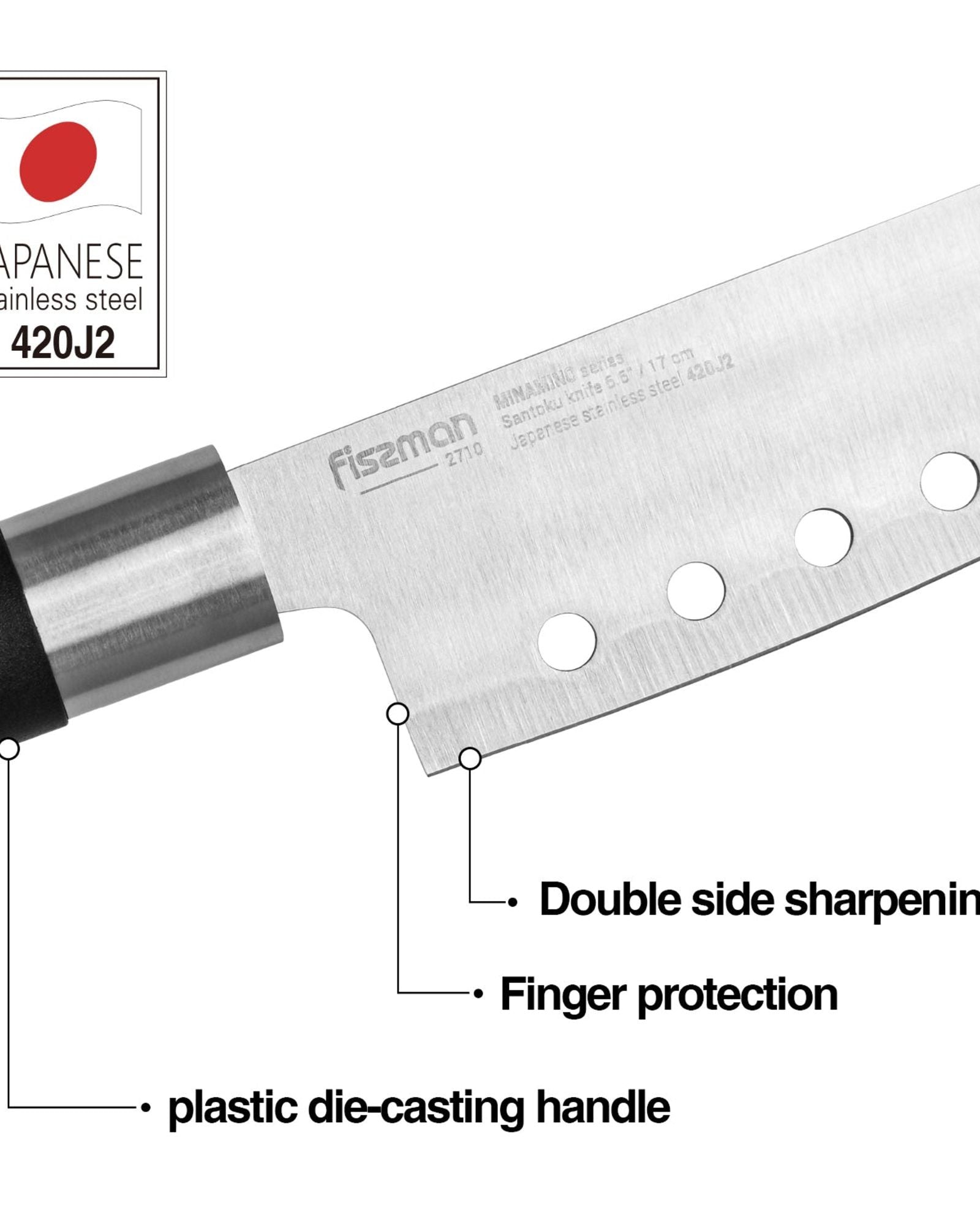 طقم سكاكين فيسمان مينامينو 420J2 فولاذ، مكون من 3 قطع