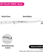 سكين فيسمان لتقطيع شرائح اللحم الصلبة مقاس 8 بوصات من بون - فولاذ X50CrMoV15