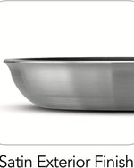 مقلاة ترامونتينا برازيل بروفيشنال من الألومنيوم مقاس 25 سم مع طلاء ستارفلون الداخلي غير اللاصق الخالي من حمض بيرفلورو الأوكتانويك (PFOA) واللمسة النهائية الخارجية المصقولة