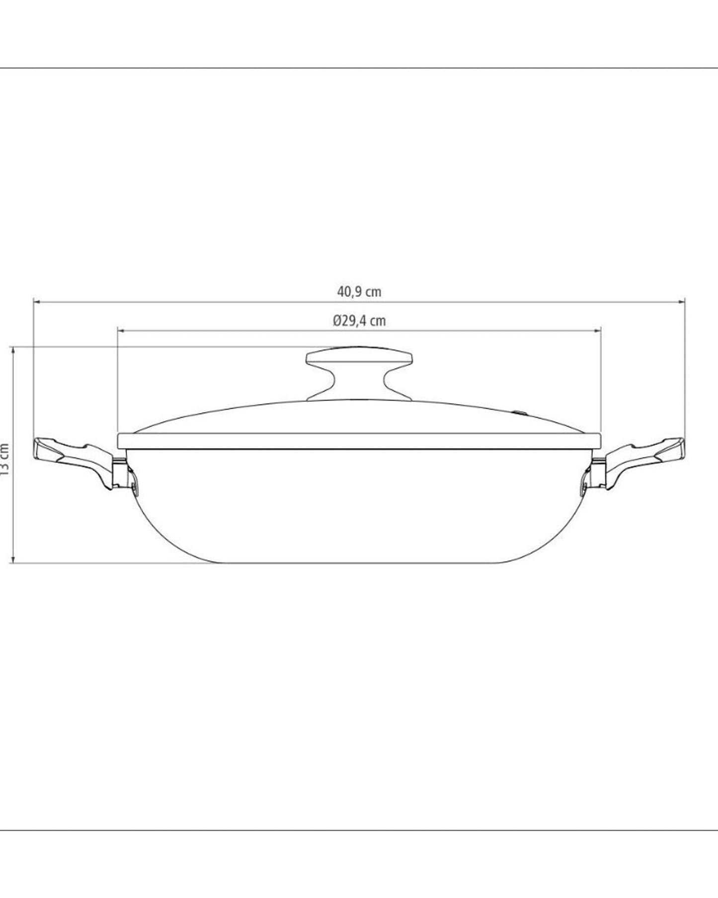 قدر ووك ترامونتينا، 28 سم، 3.3 لتر