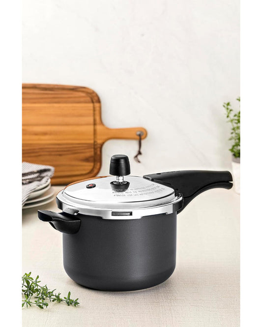 طقم أواني طهي ترامونتينا برازيل باريس، 12 قطعة، من الألومنيوم بلون الرصاص، مع طلاء ستارفلون ماكس الداخلي والخارجي غير اللاصق الخالي من حمض بيرفلورو الأوكتانويك (PFOA)