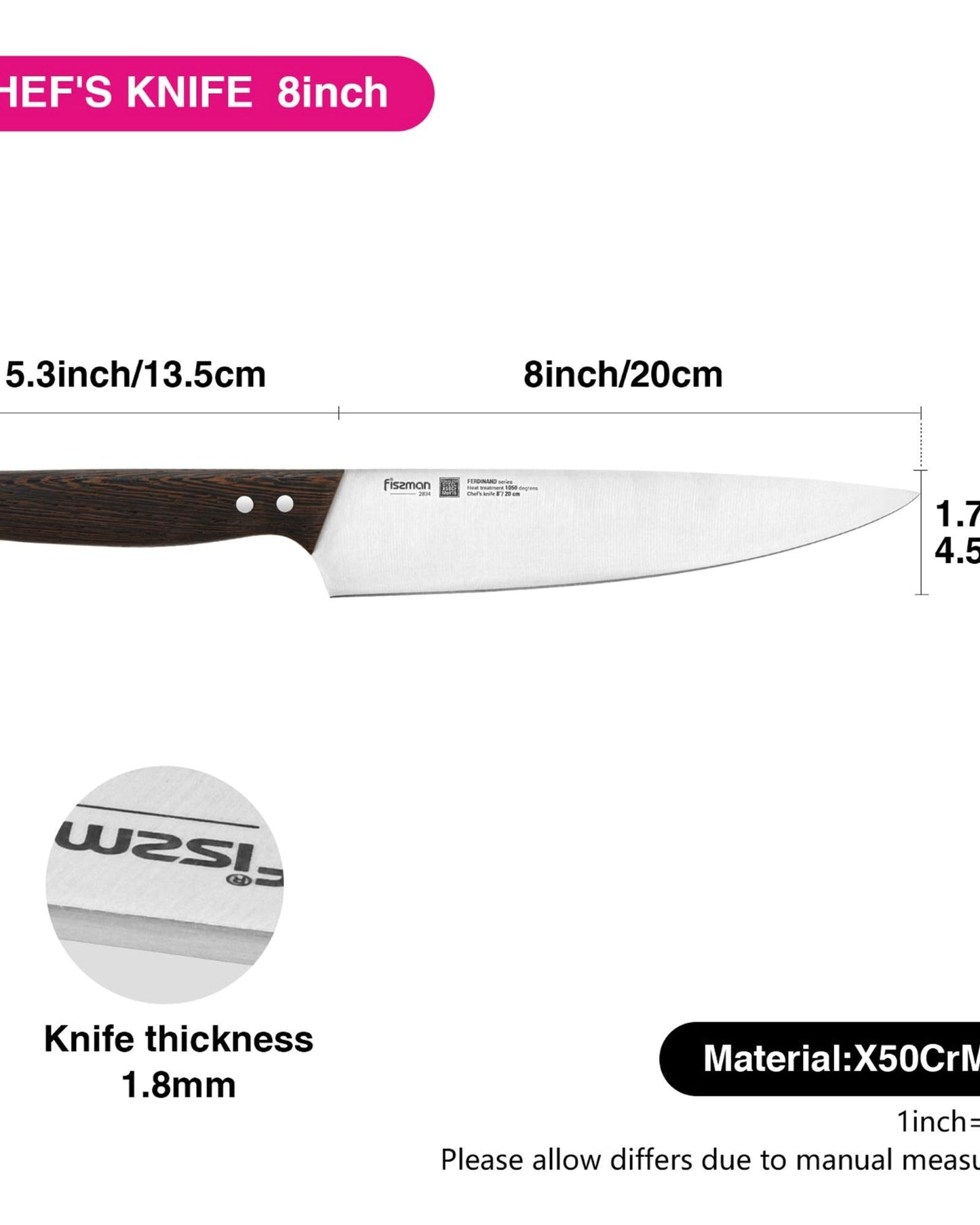 سكين الطهاة فيسمان فرديناند 8 بوصة