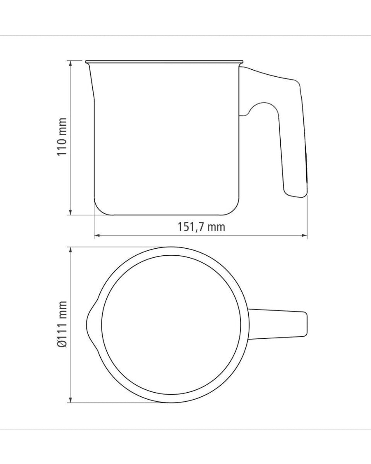غلاية حليب من الألومنيوم من ترامونتينا باريس، مطلية من الداخل والخارج بطبقة مانعة للالتصاق من الرصاص من نوع ستارفلون ماكس، 10 سم، 0.8 لتر