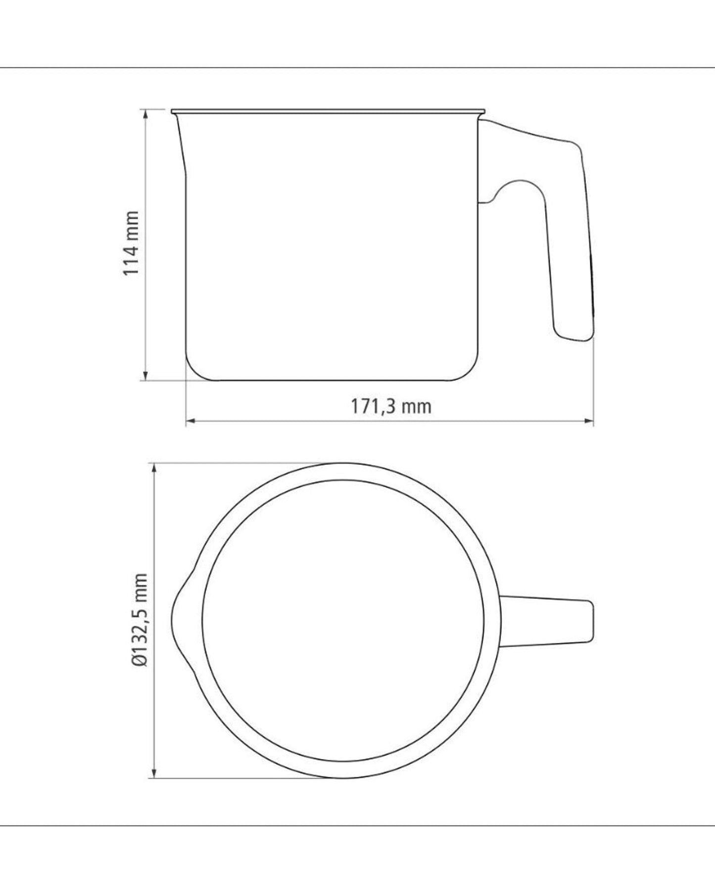 غلاية حليب من الألومنيوم من ترامونتينا باريس، مطلية من الداخل والخارج بطبقة مانعة للالتصاق من الرصاص من نوع ستارفلون ماكس، 12 سم، 1.2 لتر