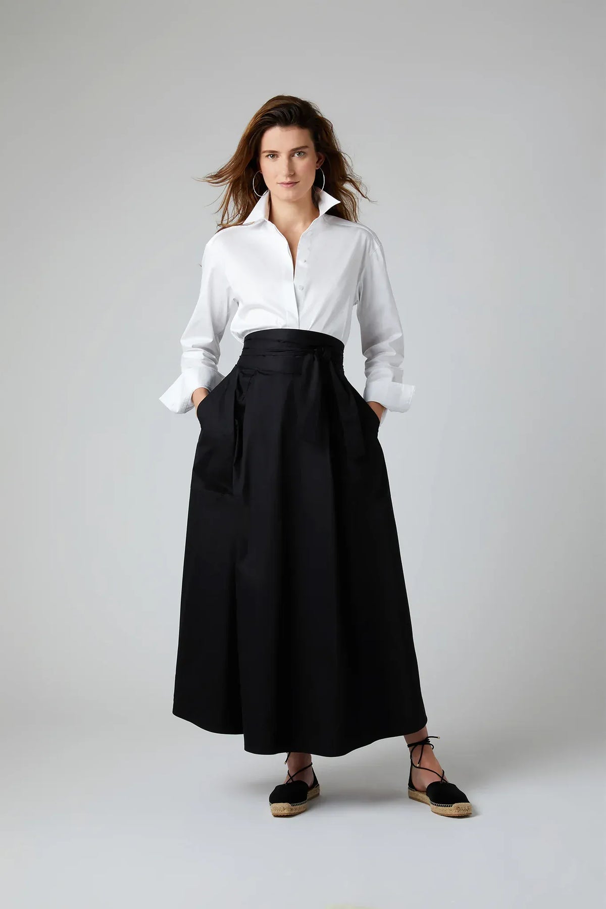 Florry Maxi Full Skirt Cotton in Black